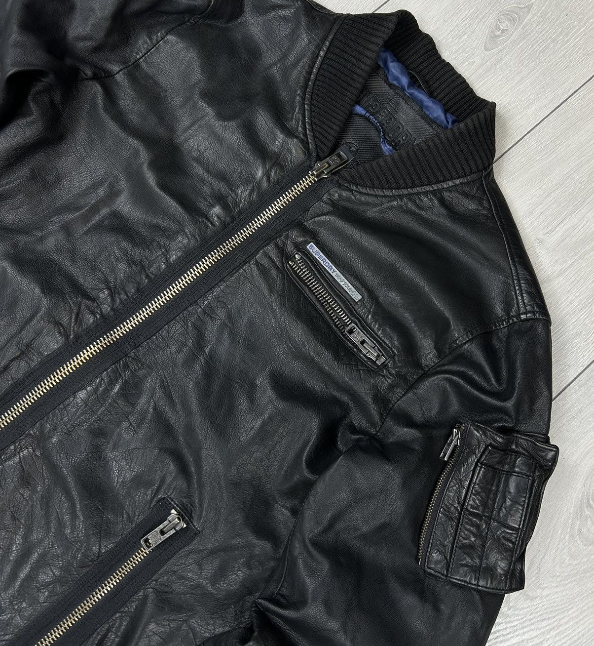 Superdry SuperDry Leather Bomber jacket size XL Size US XL / EU 56 / 4 - 2 Thumbnail