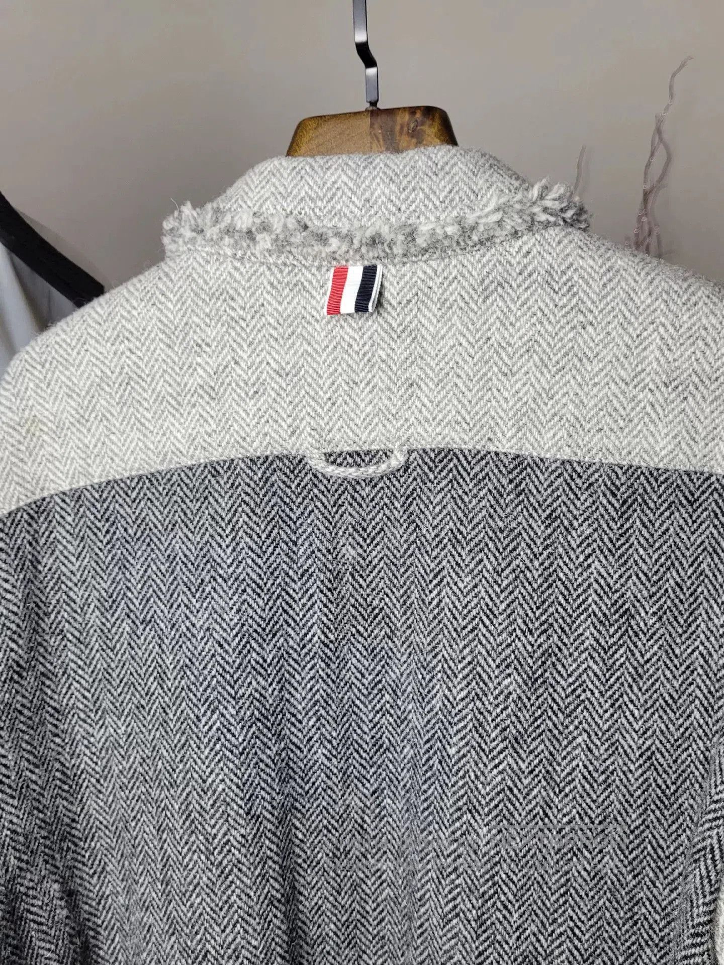 Thom Browne Thom Browne Frayed Panel Shirt Jacket. Size US L / EU 52-54 / 3 - 6 Thumbnail