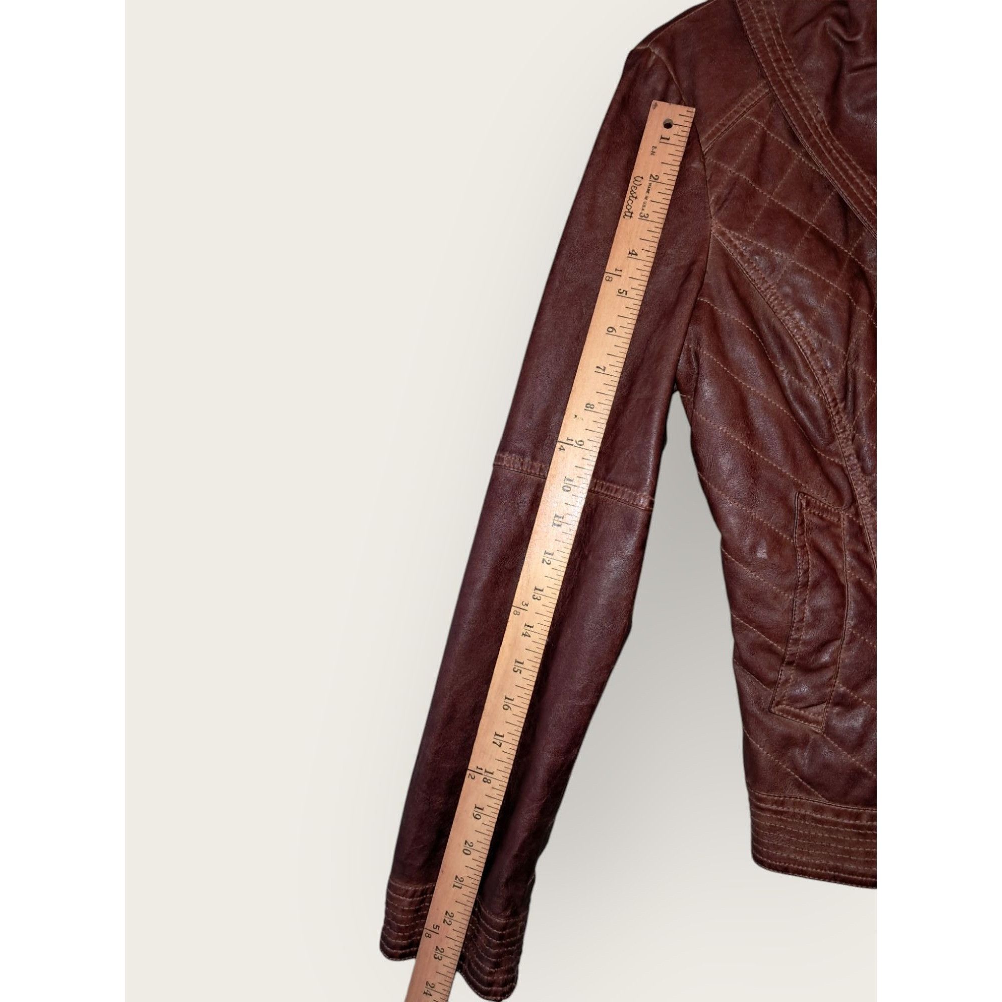 Guess Guess Women's Deep Brown Faux Leather Jacket Size Medium Size M / US 6-8 / IT 42-44 - 6 Thumbnail