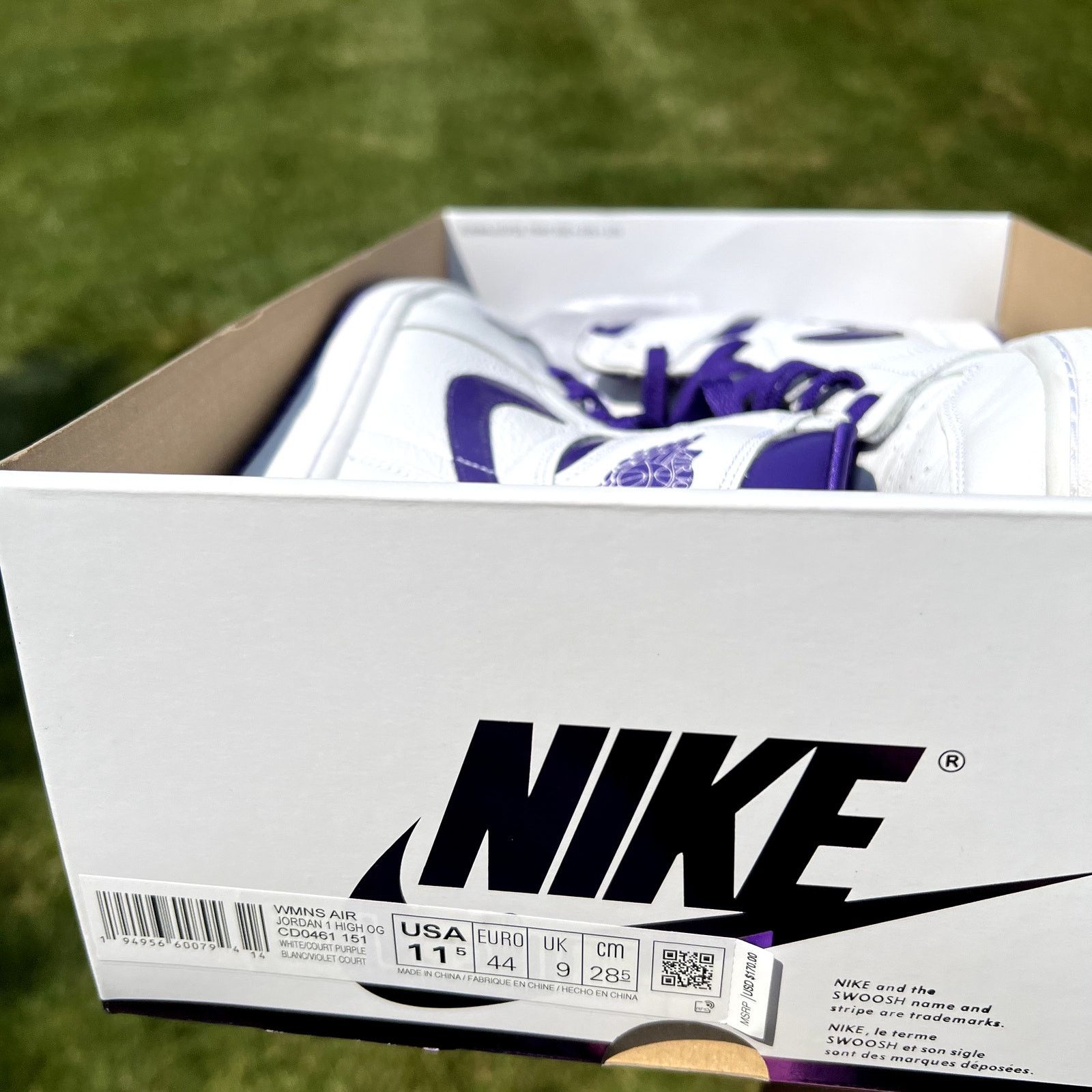 Jordan Brand × Nike Size 11.5 - Air Jordan 1 High OG Court Purple Women's Shoes Size US 11.5 / IT 41.5 - 8 Thumbnail