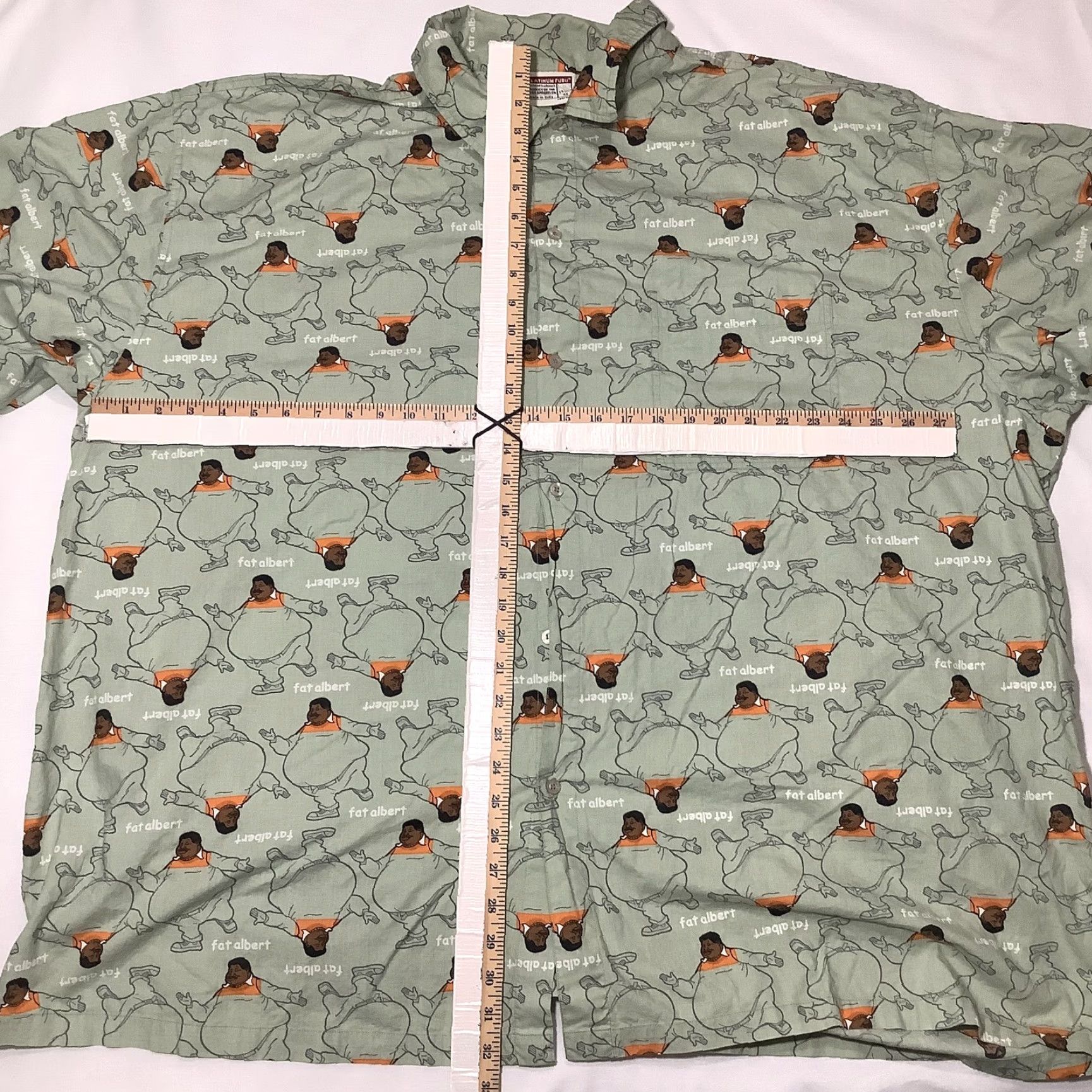 Fubu VINTAGE FUBU Fat Albert Shirt Mens 4XL Graphic Print Button-Up Hip Hop 2000s Green Cotton Collared Shirt Mens Girls/Boys Size US XXL / EU 58 / 5 - 4 Thumbnail