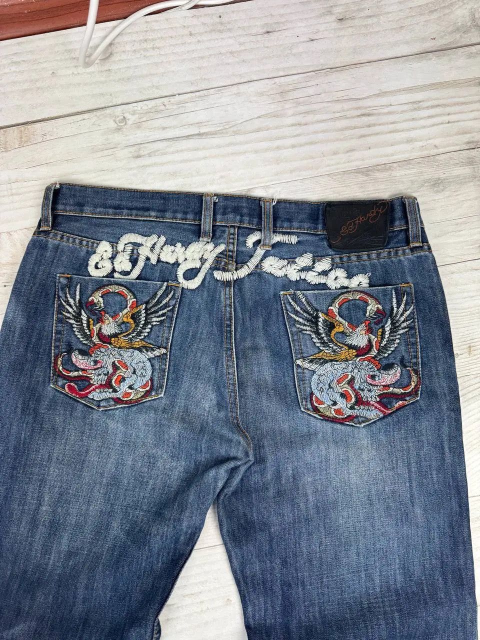 Ed Hardy Vintage Ed Hardy By Christian Audigier Denim Jeans Y2K Tatto Size US 38 / EU 54 - 3 Thumbnail