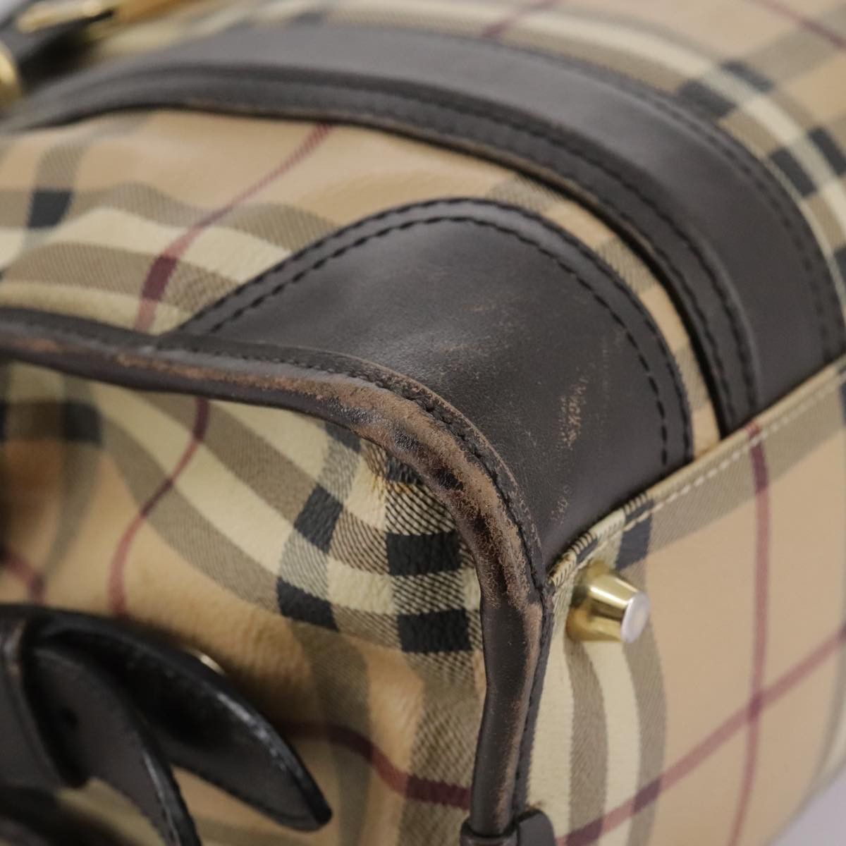 Burberry Burberry Nova Check Hand Bag Pvc Leather Beige Size ONE SIZE - 9 Thumbnail