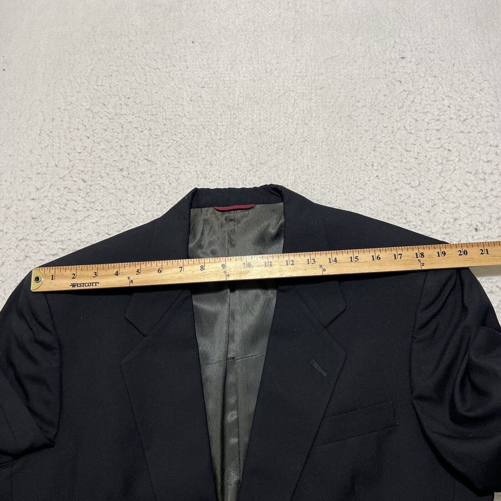 Hart Schaffner & Marx 44R Wool Micron 2000 Black Suit Jacket