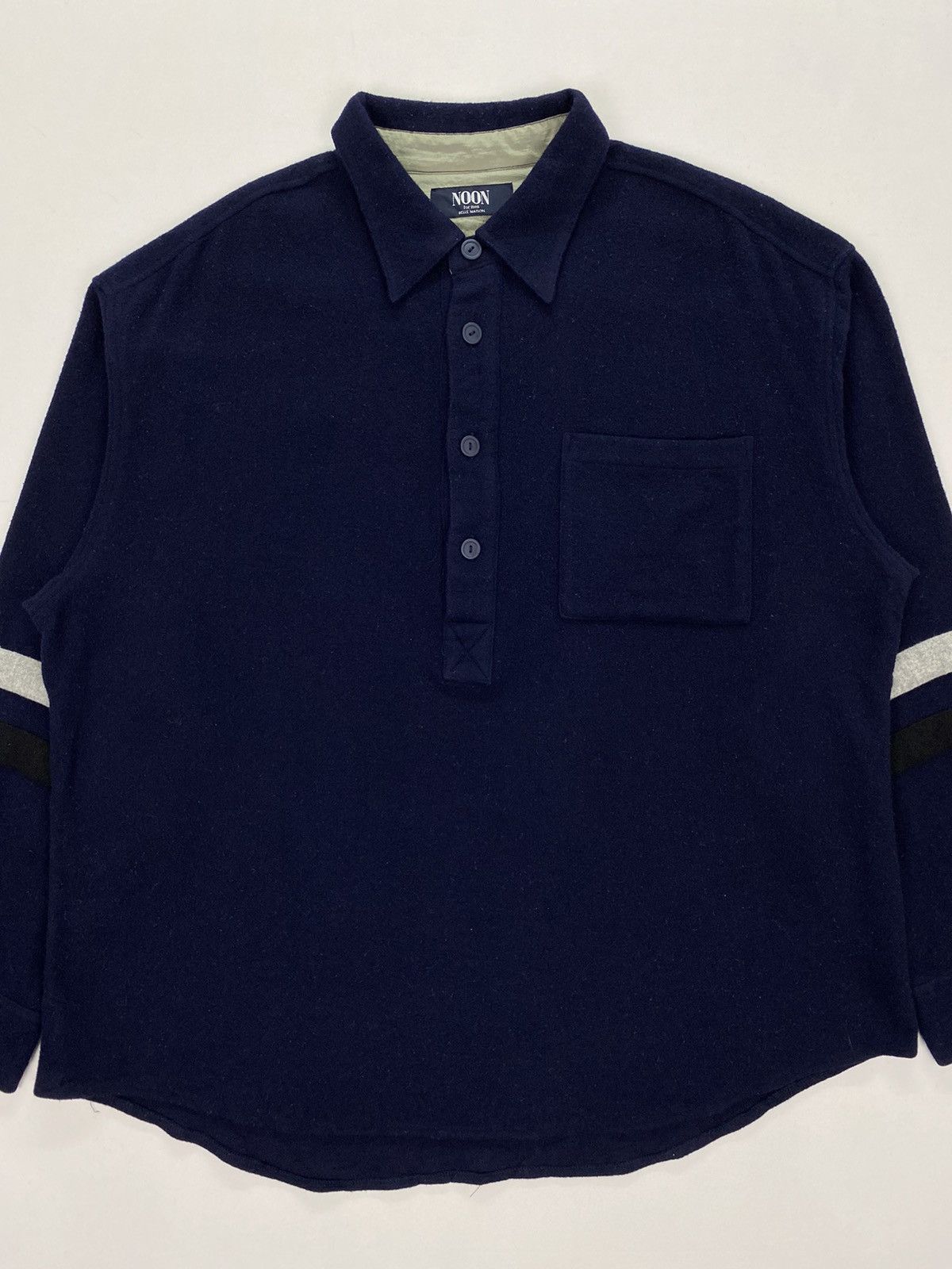 Japanese Brand × Vintage Noon for Men Belle Maison Wool Half Button Shirt Size US M / EU 48-50 / 2 - 3 Thumbnail
