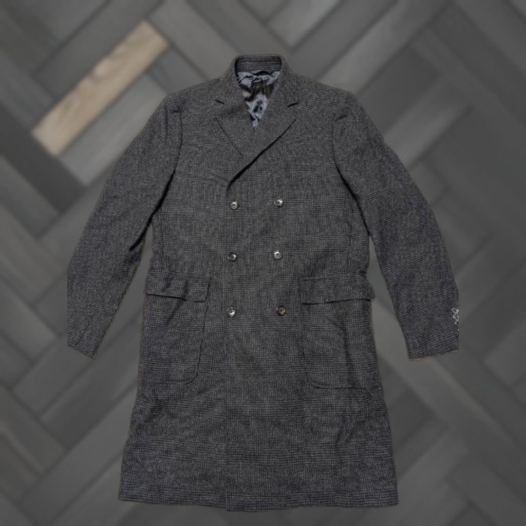 Brooks Brothers VINTAGE Brooks Brothers Overcoat 42L Charcoal Tweed Wool Mens Coat Long Large 42 Chest Plaid Event 40s 50s Mens Size US XS / EU 42 / 0 - 1 Thumbnail