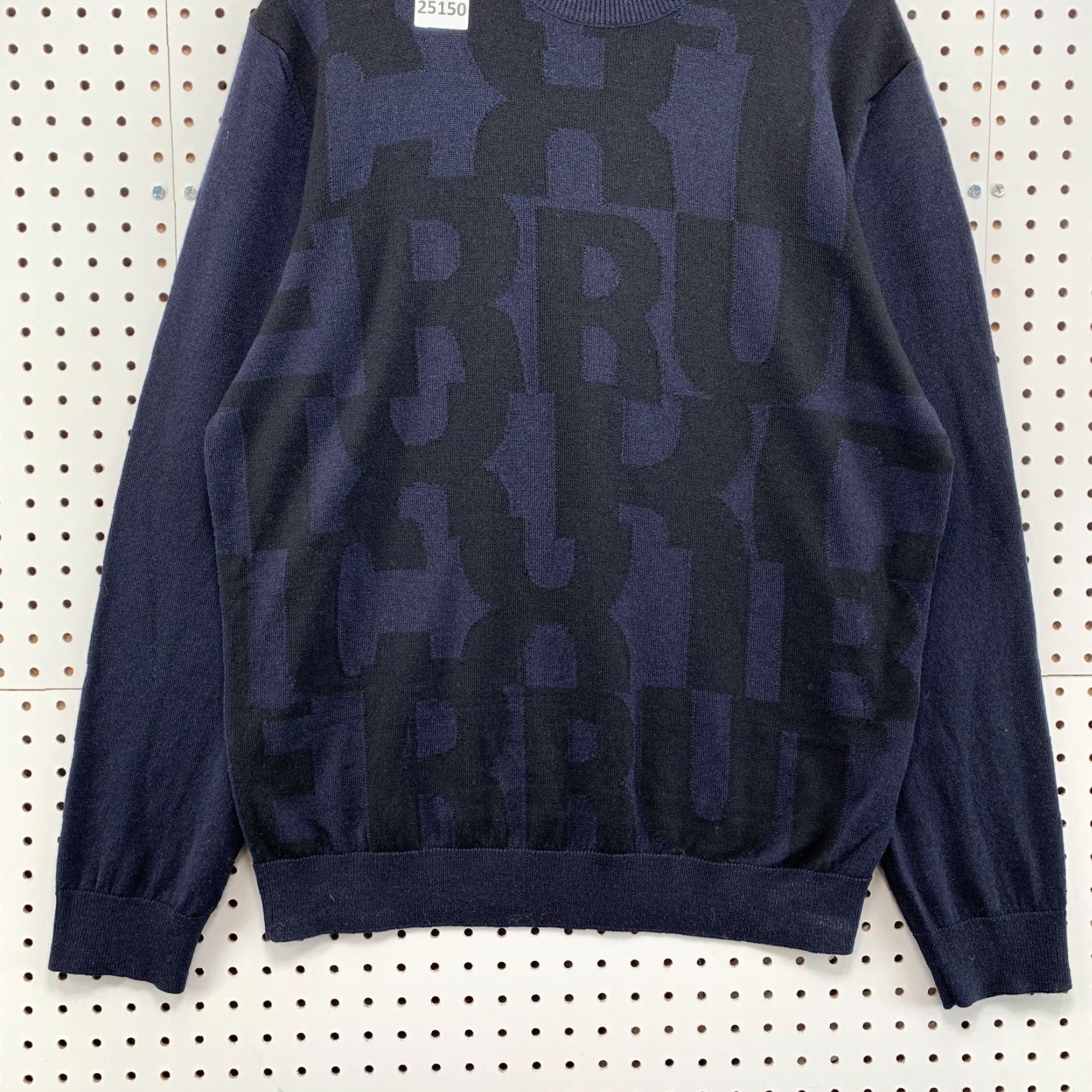 Vintage Cerruti Sweater Blue Black Spell Out Adult Mens Large 100% Wool Crewneck 25.5x30 Size US L / EU 52-54 / 3 - 6 Thumbnail