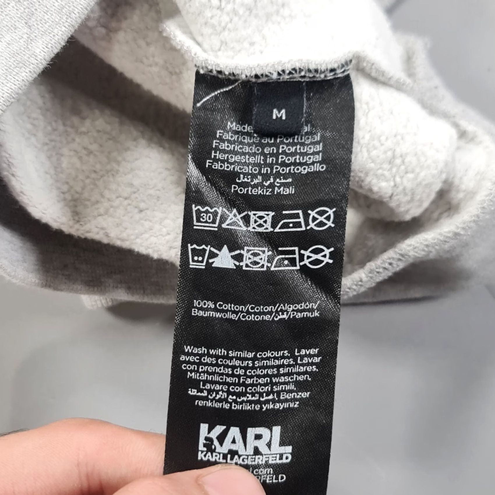 Karl Lagerfeld Karl Lagerfeld Sweatshirt Womens Grey Medium Cotton Fleece Logo Pullover Crew Neck Long Sleeve Regular Size M / US 6-8 / IT 42-44 - 7 Thumbnail