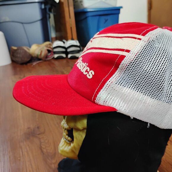 Other Vintage Simpson Plastics PVC Snap Trucker Hat Cap Size ONE SIZE - 3 Thumbnail