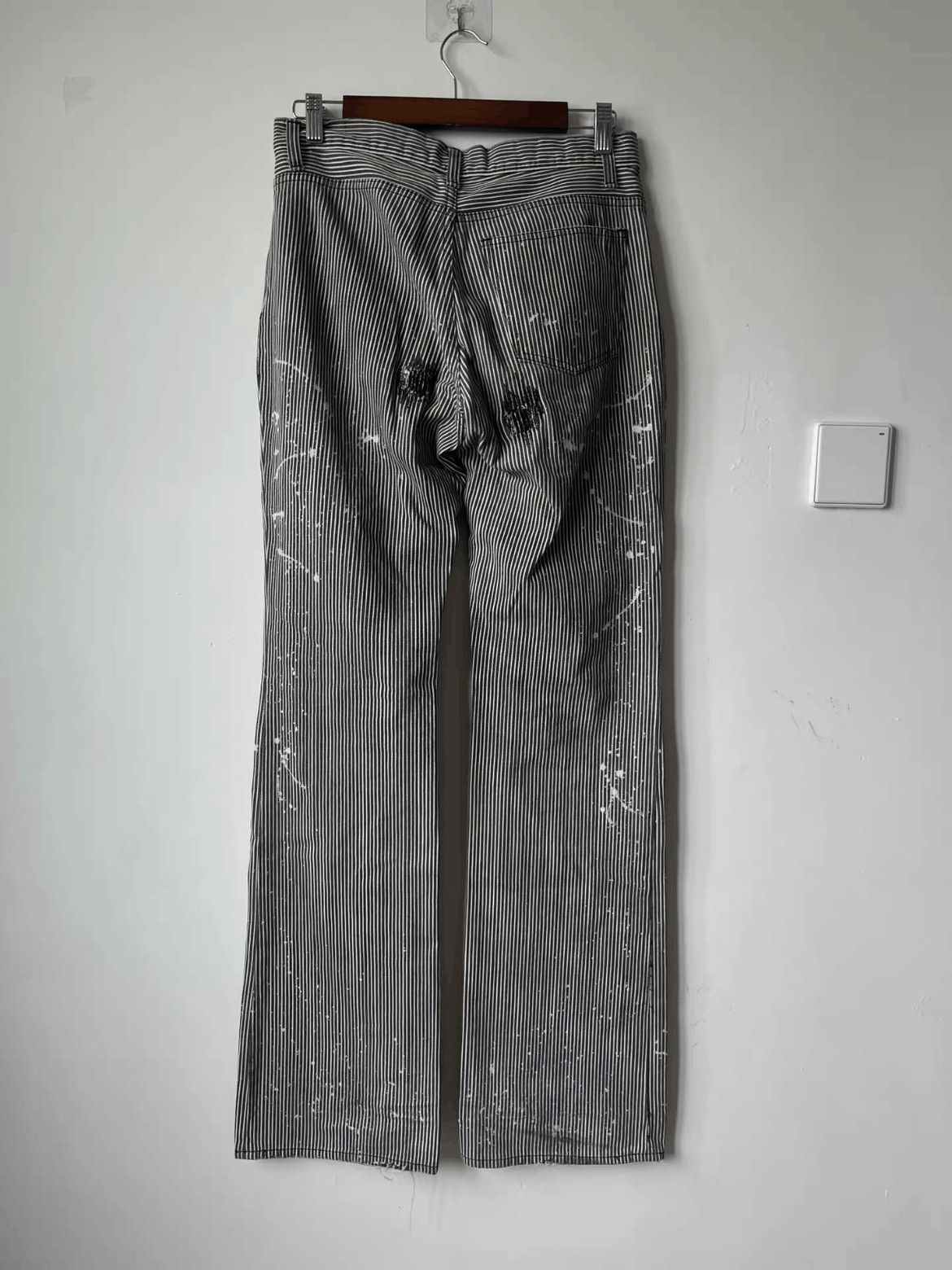 Number (N)ine Sz 2 Number Nine 01AW Distressed Stripe Denim Size US 28 / EU 44 - 7 Thumbnail