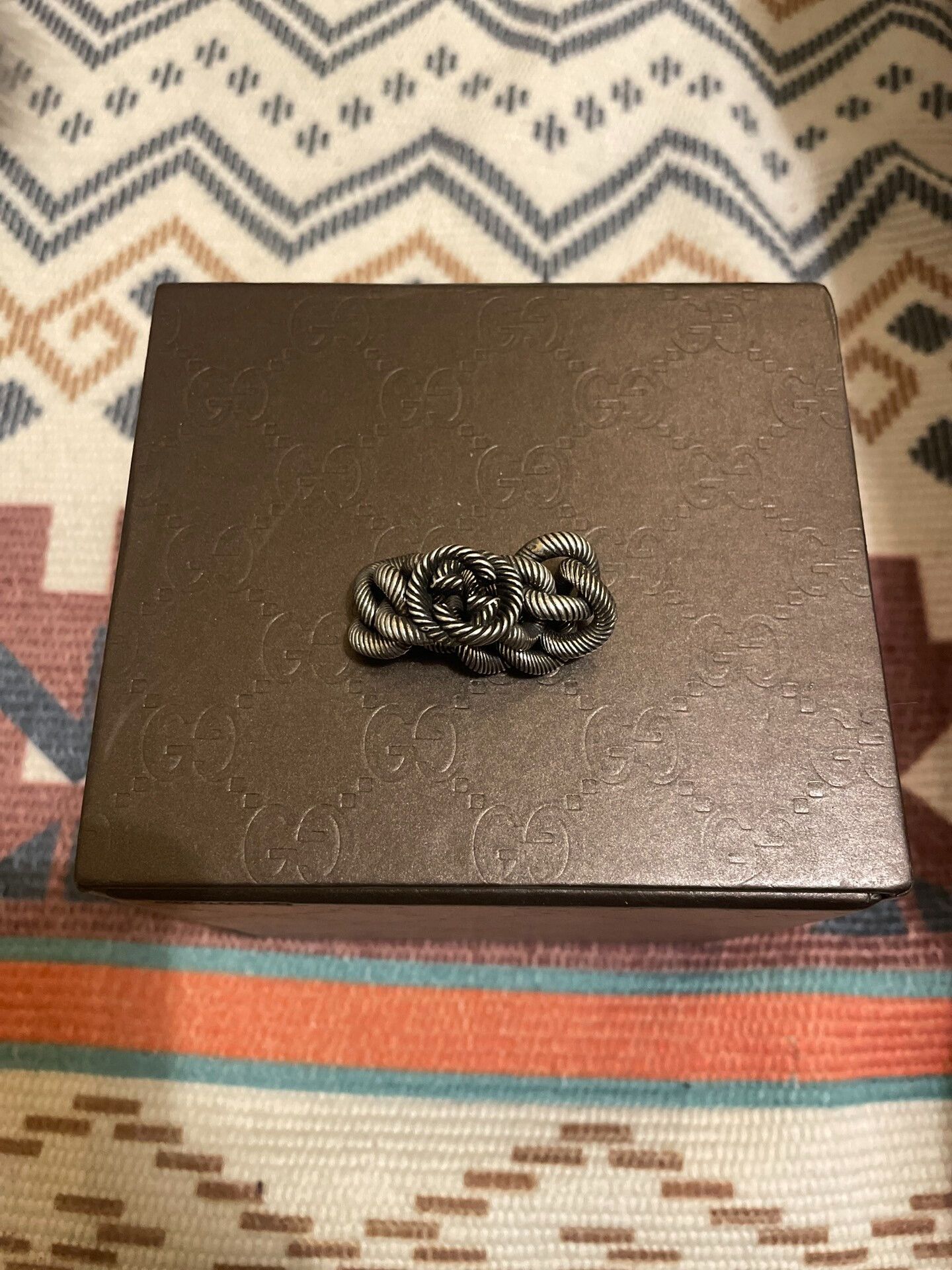 Gucci Gucci Silver Chain Wrap Ring Size 21 Size ONE SIZE - 1 Thumbnail