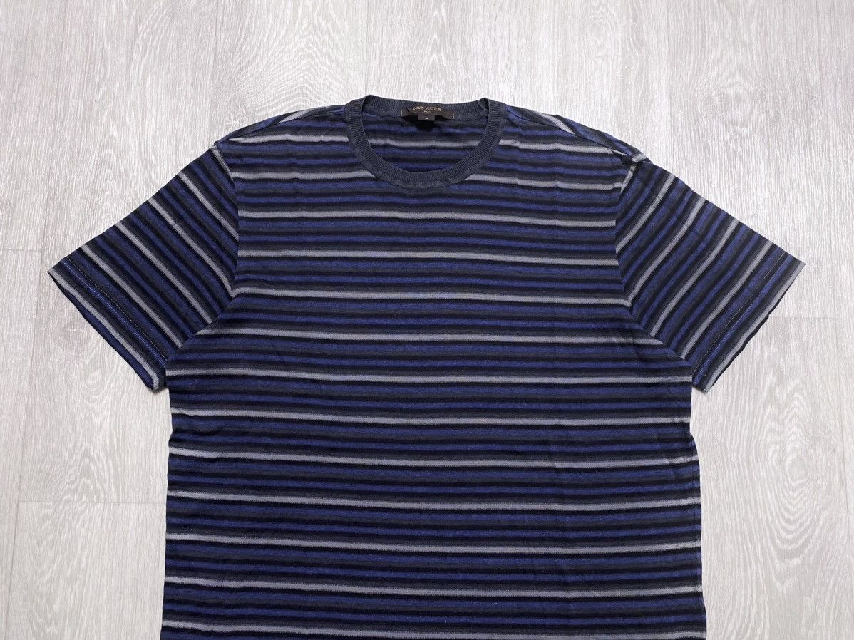 Louis Vuitton Louis Vuitton Multicolour Striped T-shirt Embroidered Logo Size US L / EU 52-54 / 3 - 5 Thumbnail