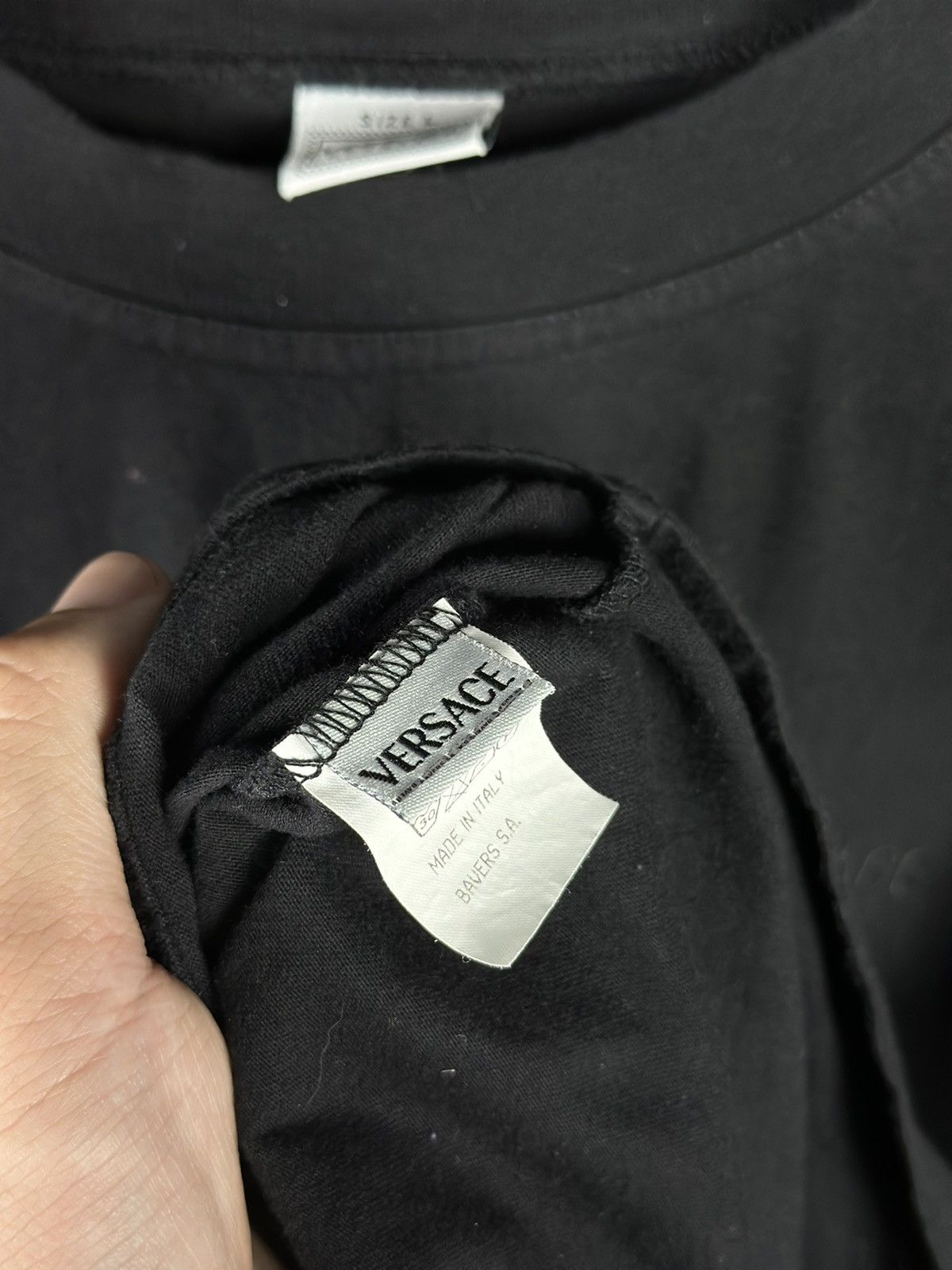 Designer × Versace × Vintage 90s Vintage Versace Intensive Embroidered Logo Long Sleeve Size US L / EU 52-54 / 3 - 7 Thumbnail