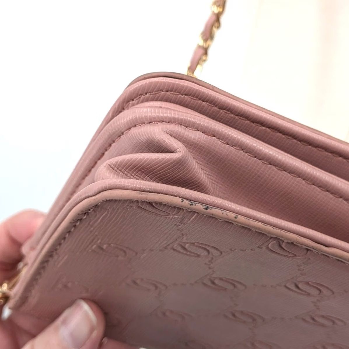 Bebe VINTAGE Bebe Crossbody Wallet Bag Blush Pink Embossed Logo Size ONE SIZE - 6 Thumbnail