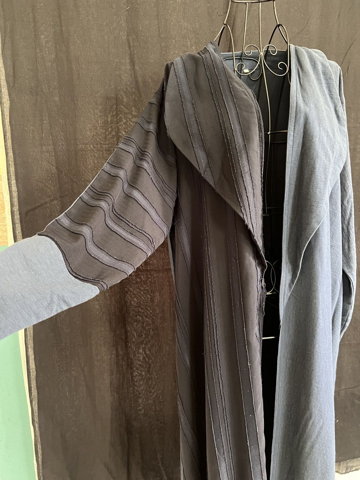 Other Minimalist Asymmetrical Long Robe Coat | Two Tone Outerwear Size ONE SIZE - 2 Thumbnail