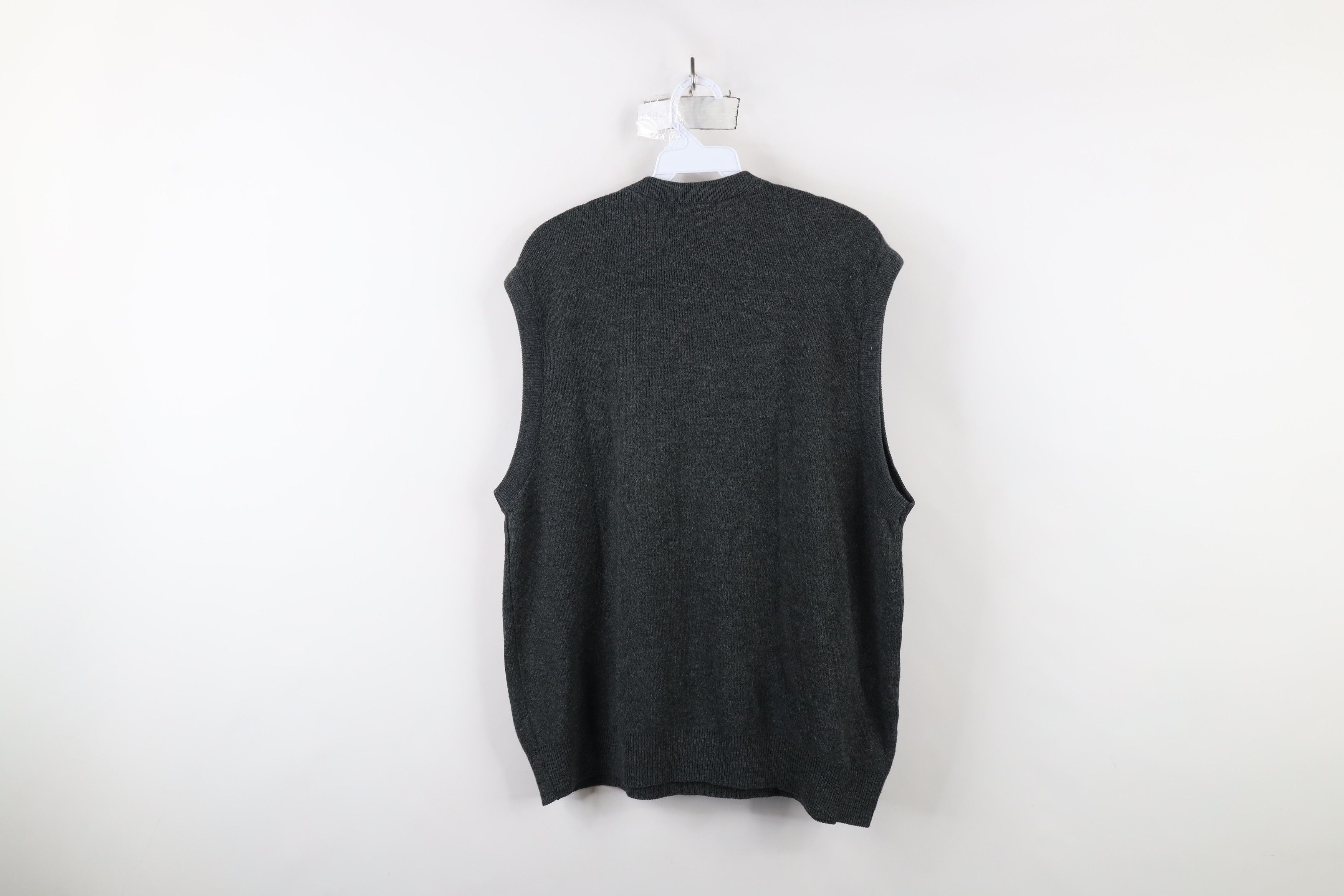Vintage Vintage 90s Streetwear V-Neck Sweater Vest Dark Gray USA Size US XL / EU 56 / 4 - 7 Thumbnail