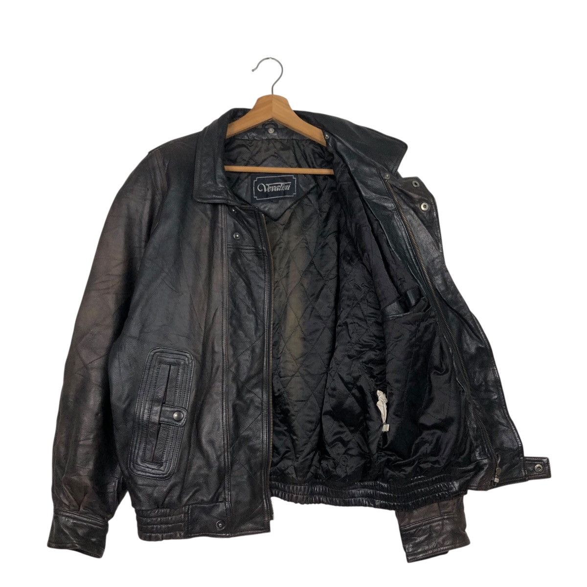 Vintage 📌Vintage Biker Leather Jacket Vivalini Aero Leather Design Size US L / EU 52-54 / 3 - 12 Thumbnail