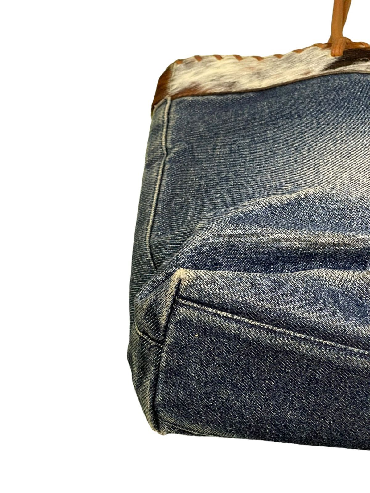 Japanese Brand Denim Leather Berge Italy Shoulder Bag 3🟩 Size ONE SIZE - 12 Thumbnail