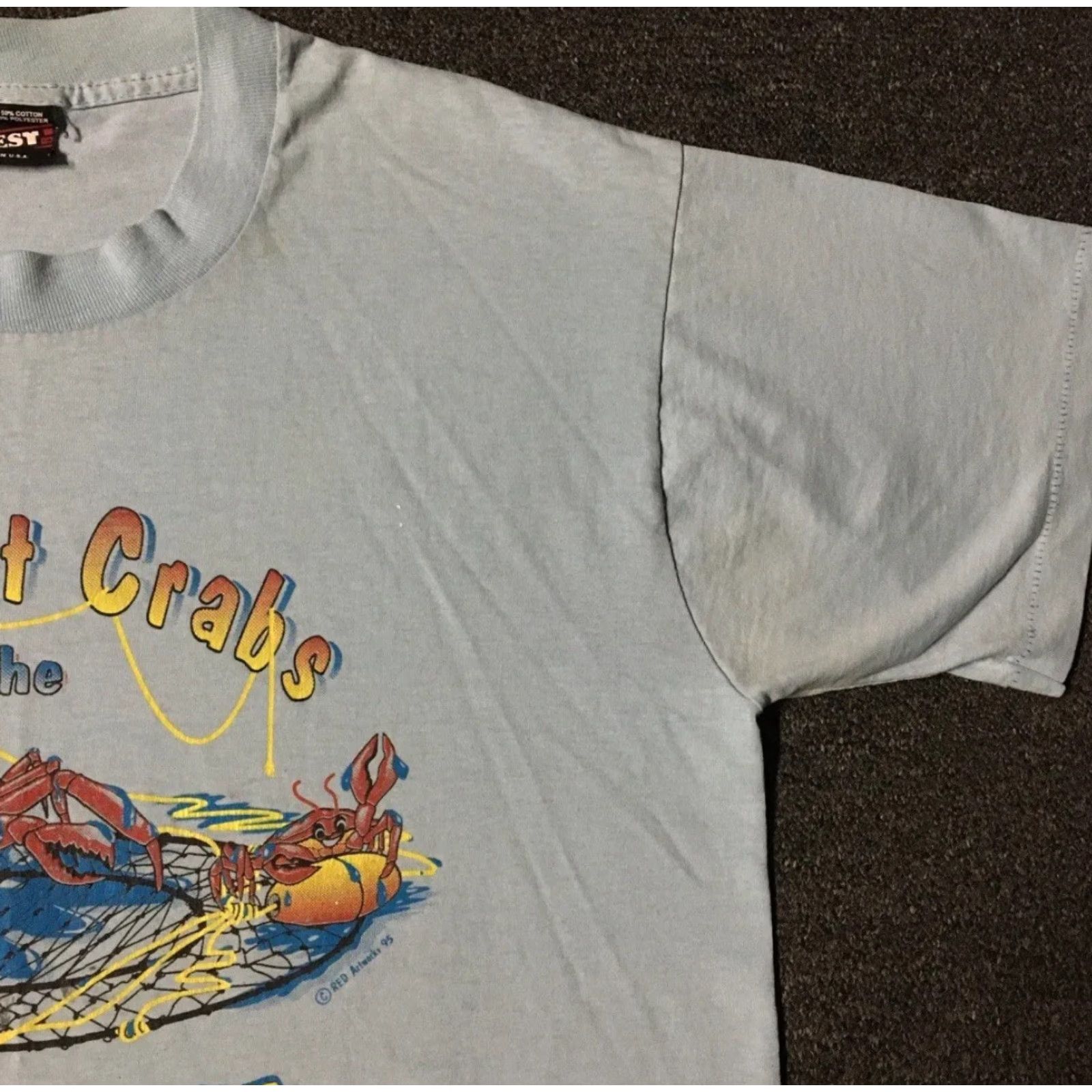 Vintage Vtg 90s I Got Crabs On Oregon Coast Faded Distress Shirt L Funny Crude Grunge 80 Size US L / EU 52-54 / 3 - 7 Thumbnail
