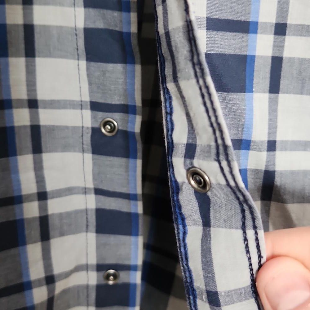 The North Face The North Face Short Sleeves Shirt Dark Blue Plaid Large Size 42R - 3 Thumbnail