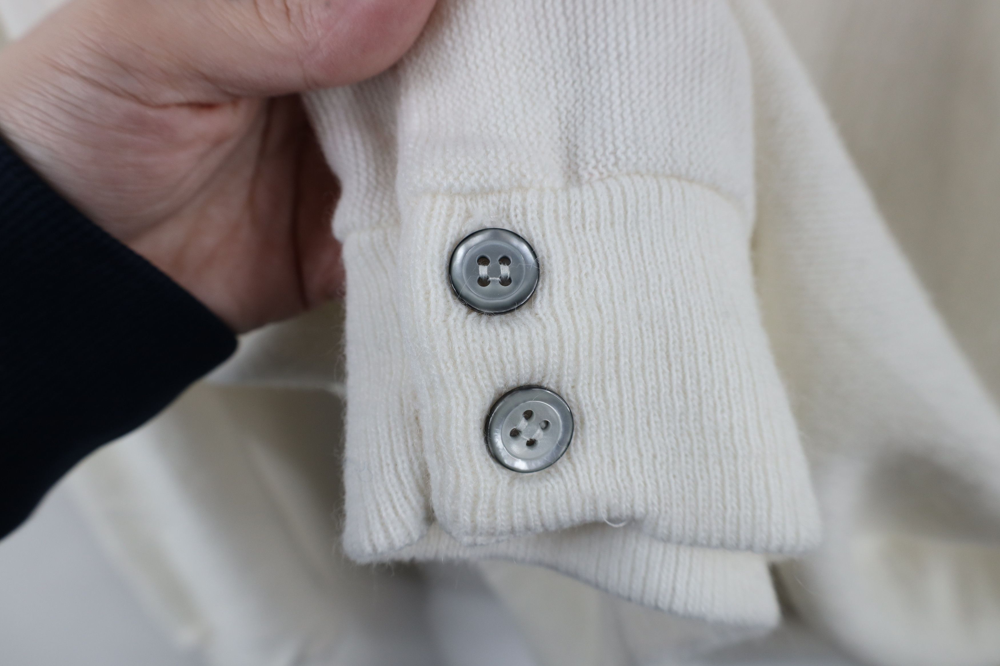 Izod × Vintage Vintage 80s 90s Izod Knit Cardigan Sweater White USA Acrylic Size US L / EU 52-54 / 3 - 6 Thumbnail