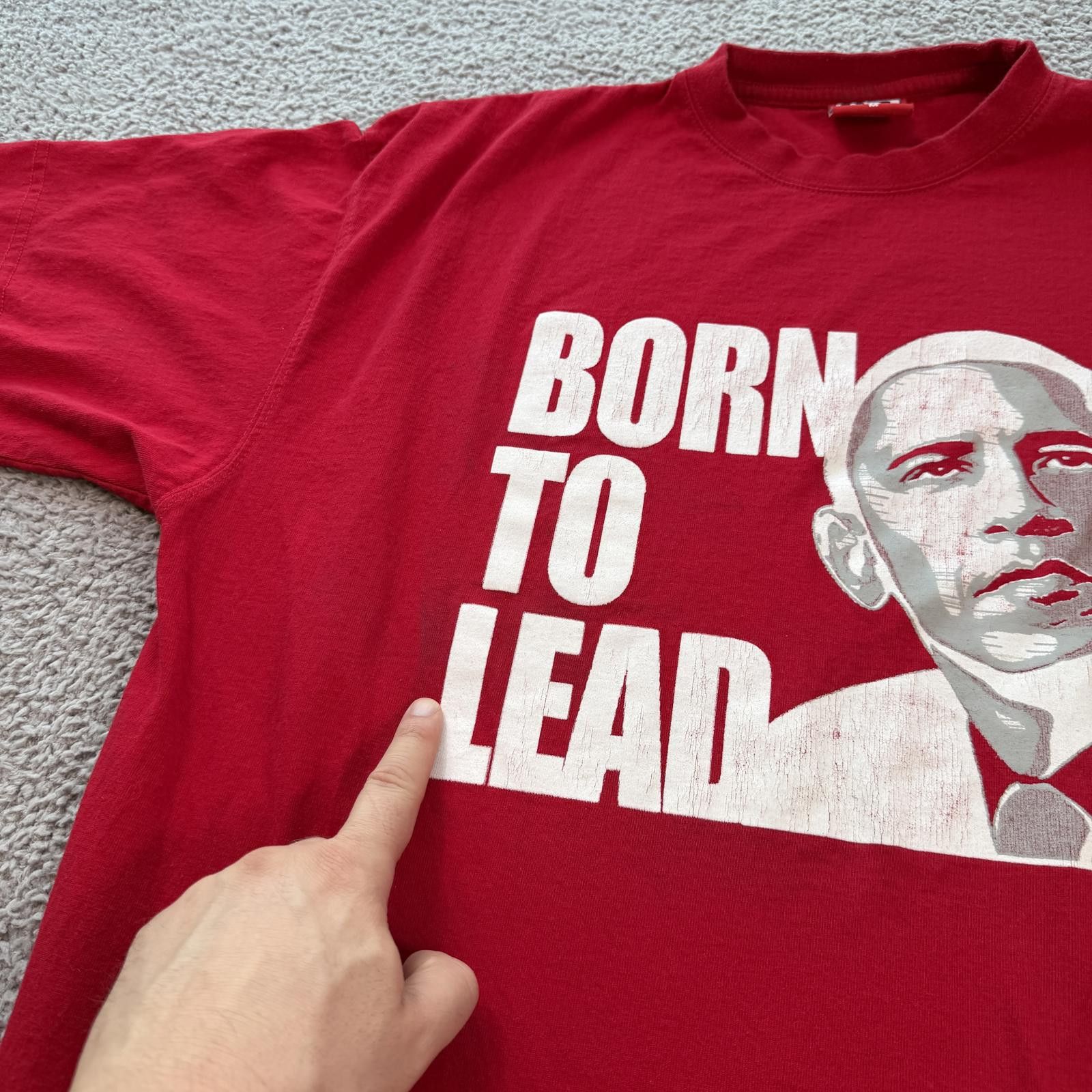 Other Barack Obama Born To Lead Graphic T Shirt Red Political Tee Size US M / EU 48-50 / 2 - 6 Thumbnail