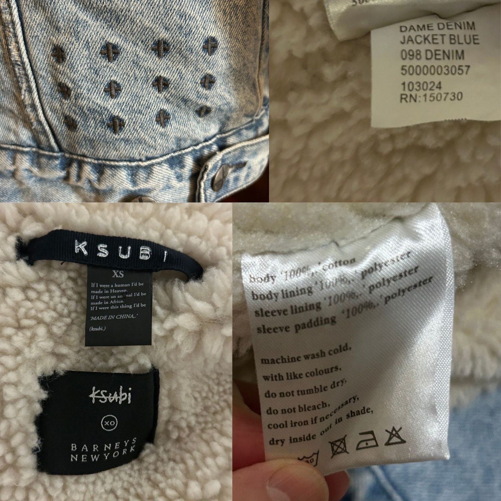Ksubi x Barneys New York Denim Sherpa Lined Jacket