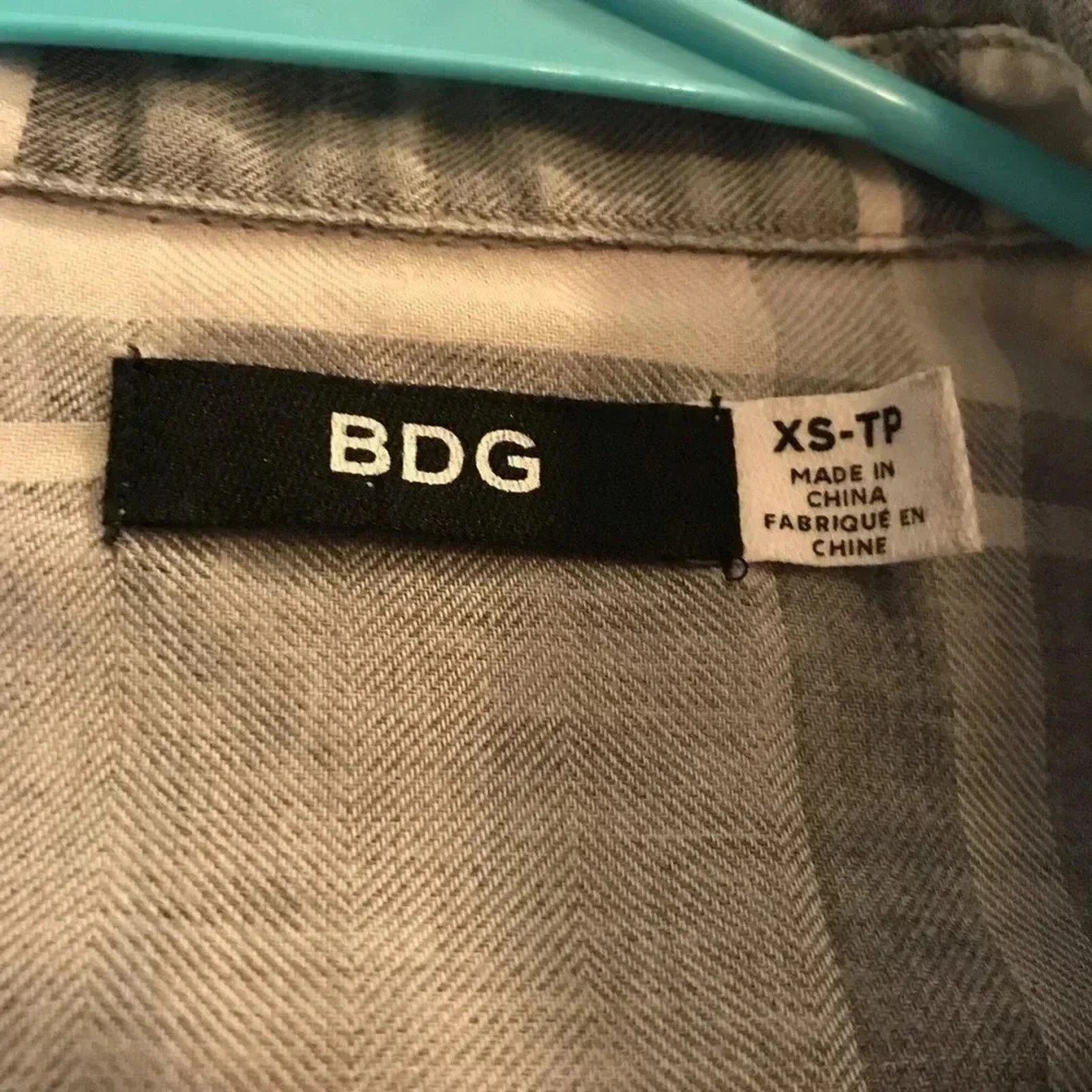 Bdg BDG Flannel Plaid Shirt Gray Ivory Women’s Size XS Size XS / US 0-2 / IT 36-38 - 2 Thumbnail