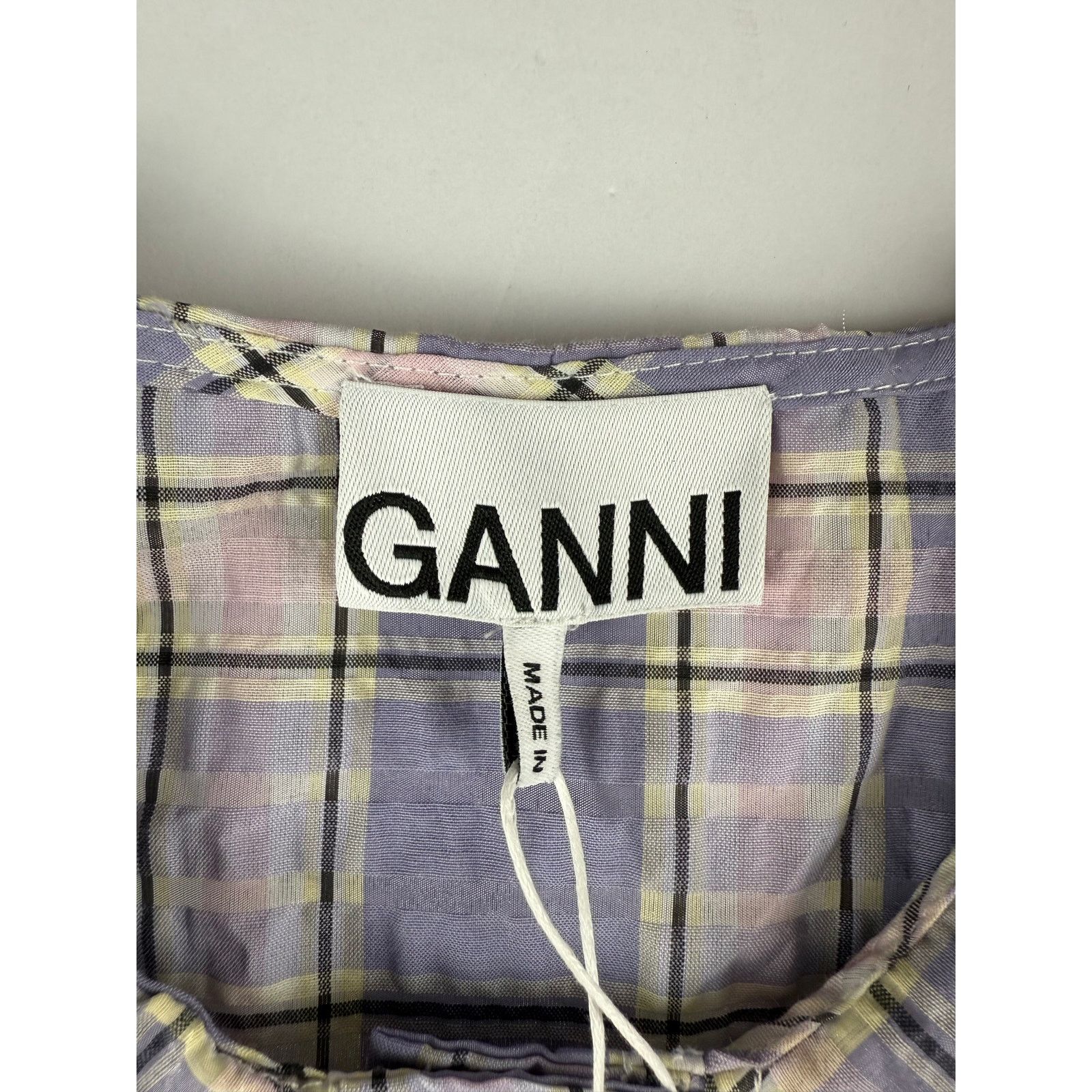 Ganni Ganni Checked Cotton-Blend Seersucker Top - Size US 6 Size M / US 6-8 / IT 42-44 - 4 Thumbnail