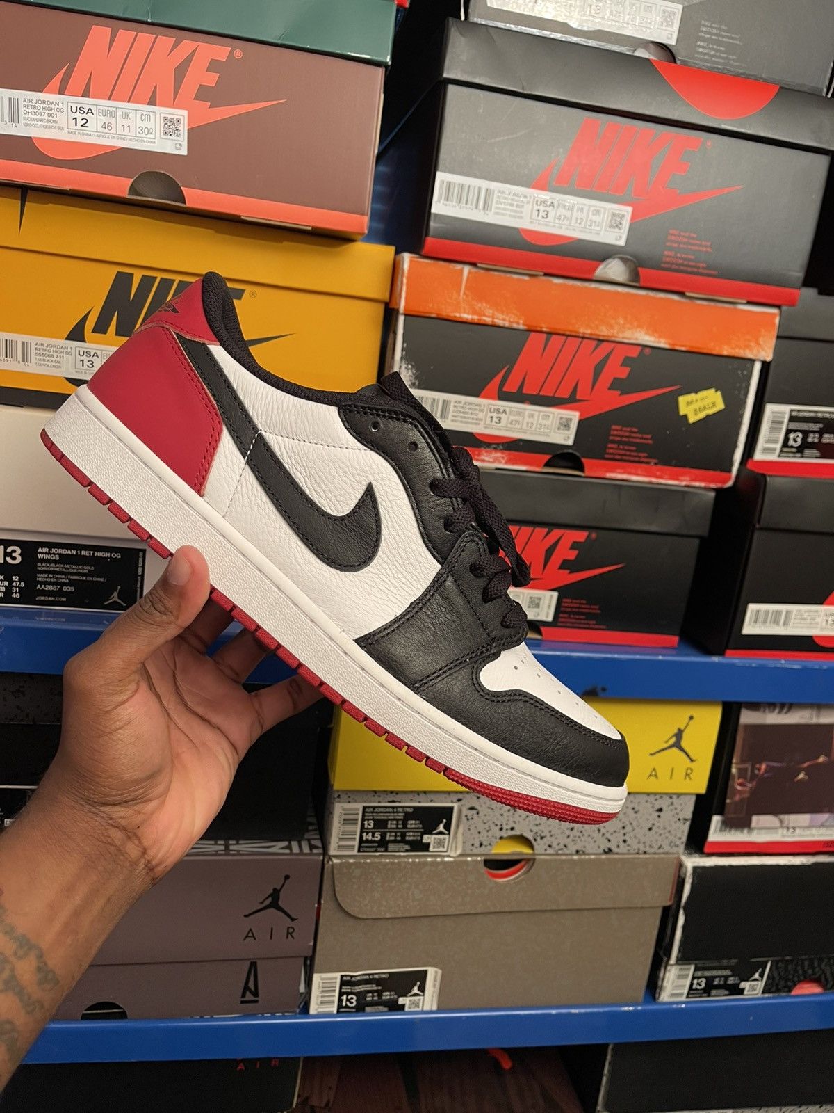 Jordan Brand Jordan 1 low black toe sz 13 Size US 13 / EU 46 - 1 Thumbnail