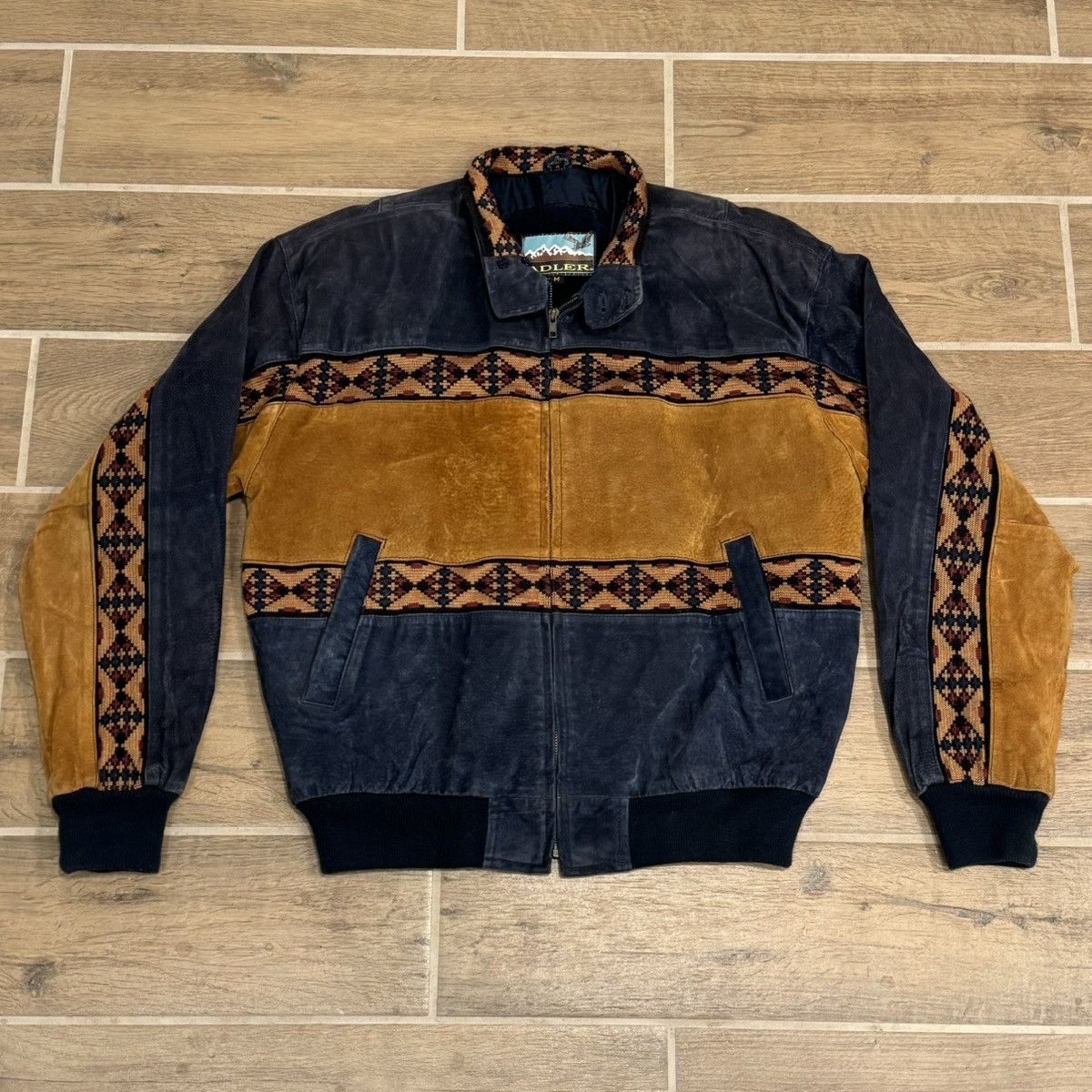 Adler × Vintage Vintage Adler Aztec Southwestern All Leather Full Zip Jacket Size US M / EU 48-50 / 2 - 1 Thumbnail
