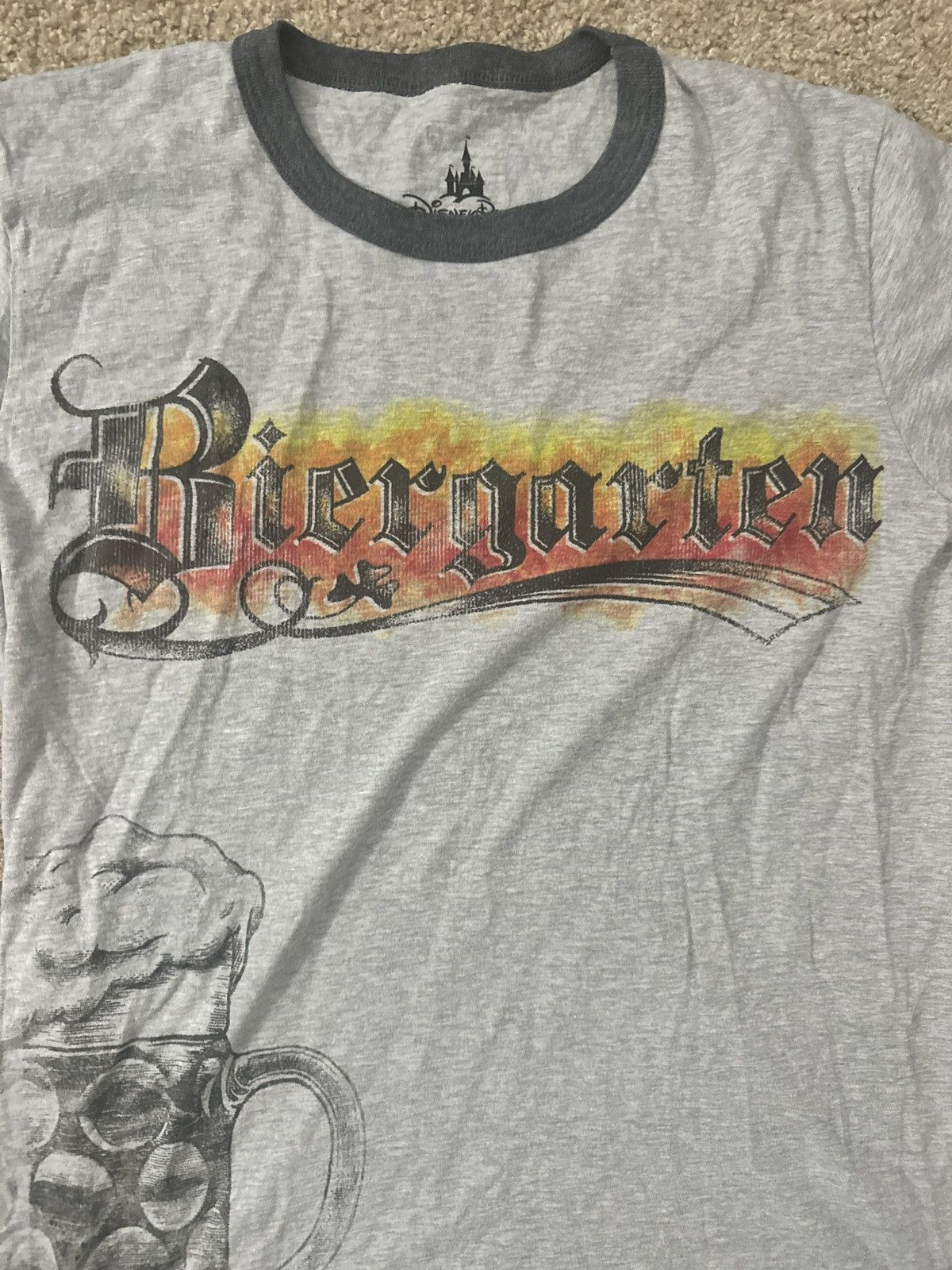 Disney Gray Vintage Disney Parks BierGarten Graphic T-Shirt Size US M / EU 48-50 / 2 - 2 Thumbnail