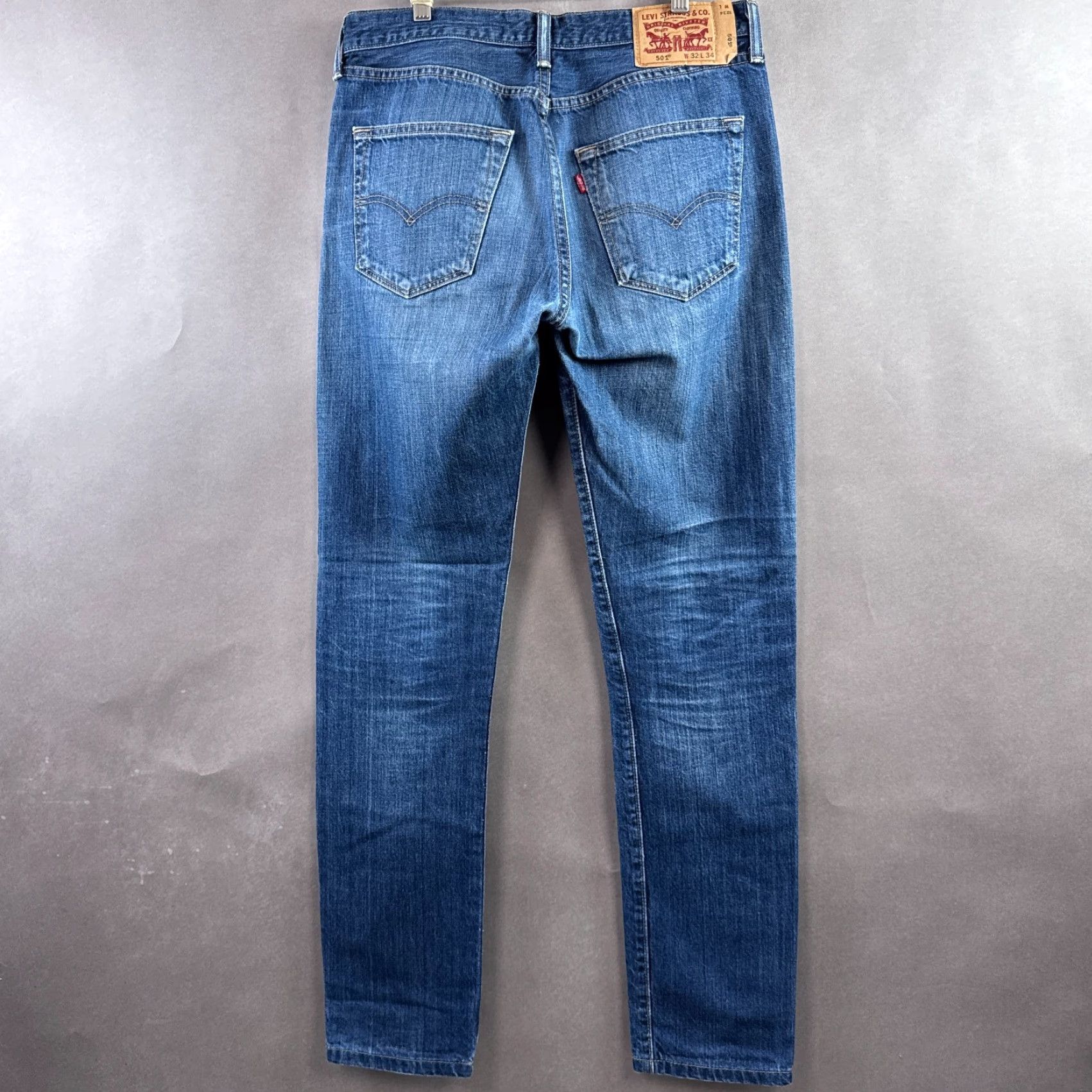 Levi's Levi's 501 Jeans Men 32x34 Blue Denim Pant Button Fly Leg Opening Altered Tapered Size US 32 / EU 48 - 3 Thumbnail