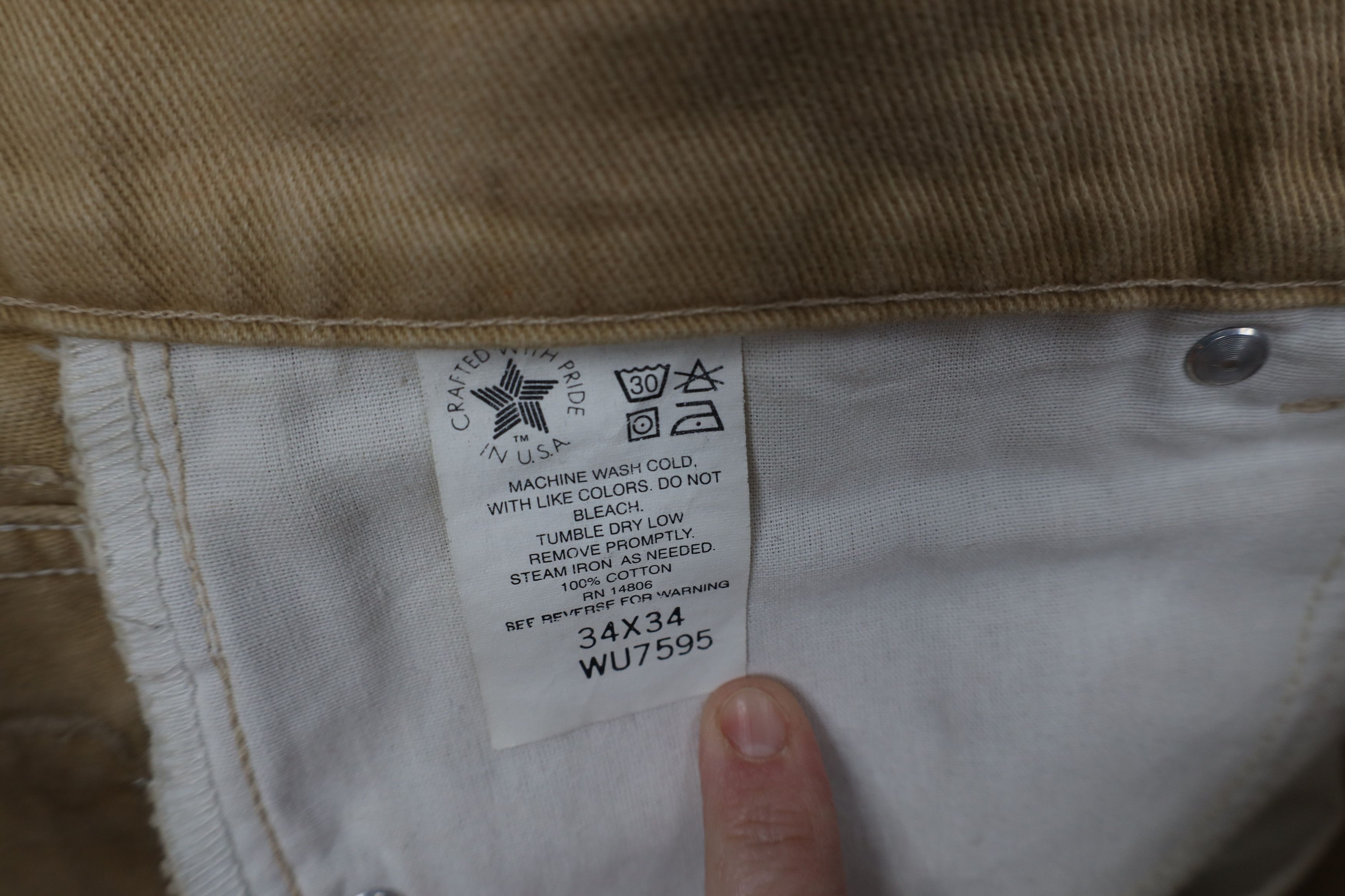Carhartt Vintage 90s Carhartt Wide Leg Denim Jeans Wheat Brown USA Size US 34 / EU 50 - 9 Thumbnail