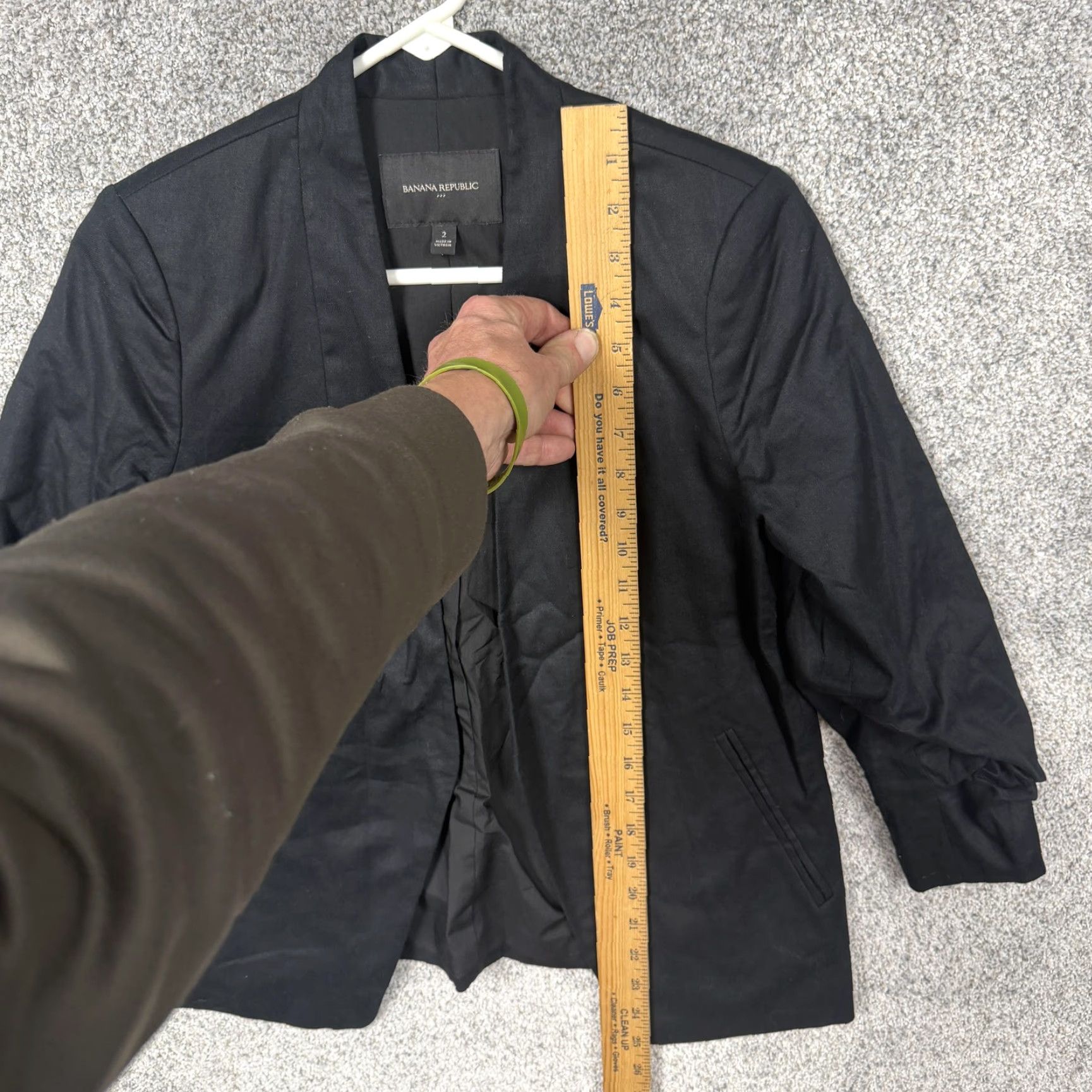 Banana Republic Banana Republic Blazer Womens Size 2 Black Solid Tuxedo Open Front Jacket Office Formal Vintage No Button Long Sleeve Size XS / US 0-2 / IT 36-38 - 2 Thumbnail