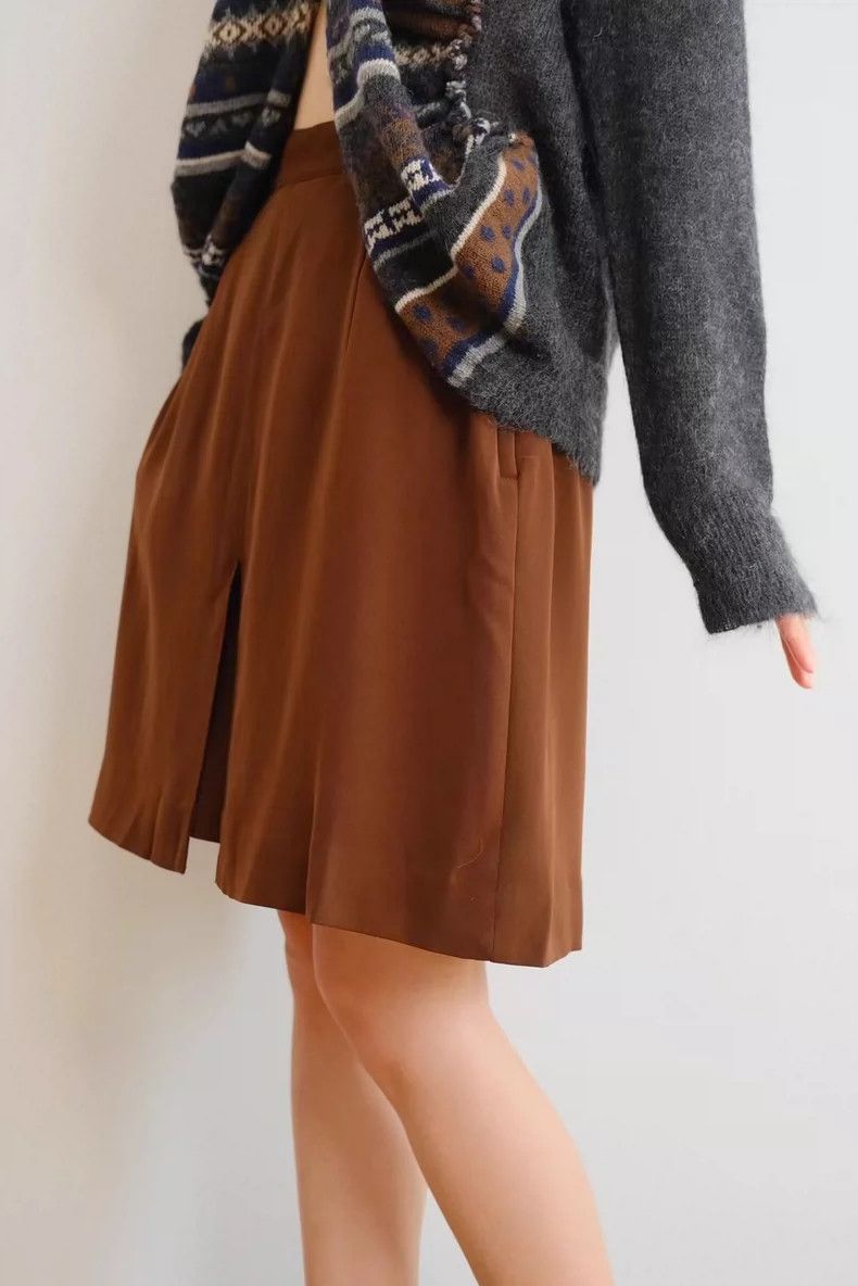 Kenzo KENZO size1 Chocolate mousse skirt pants Size 24" / US 00 / IT 34 - 1 Thumbnail