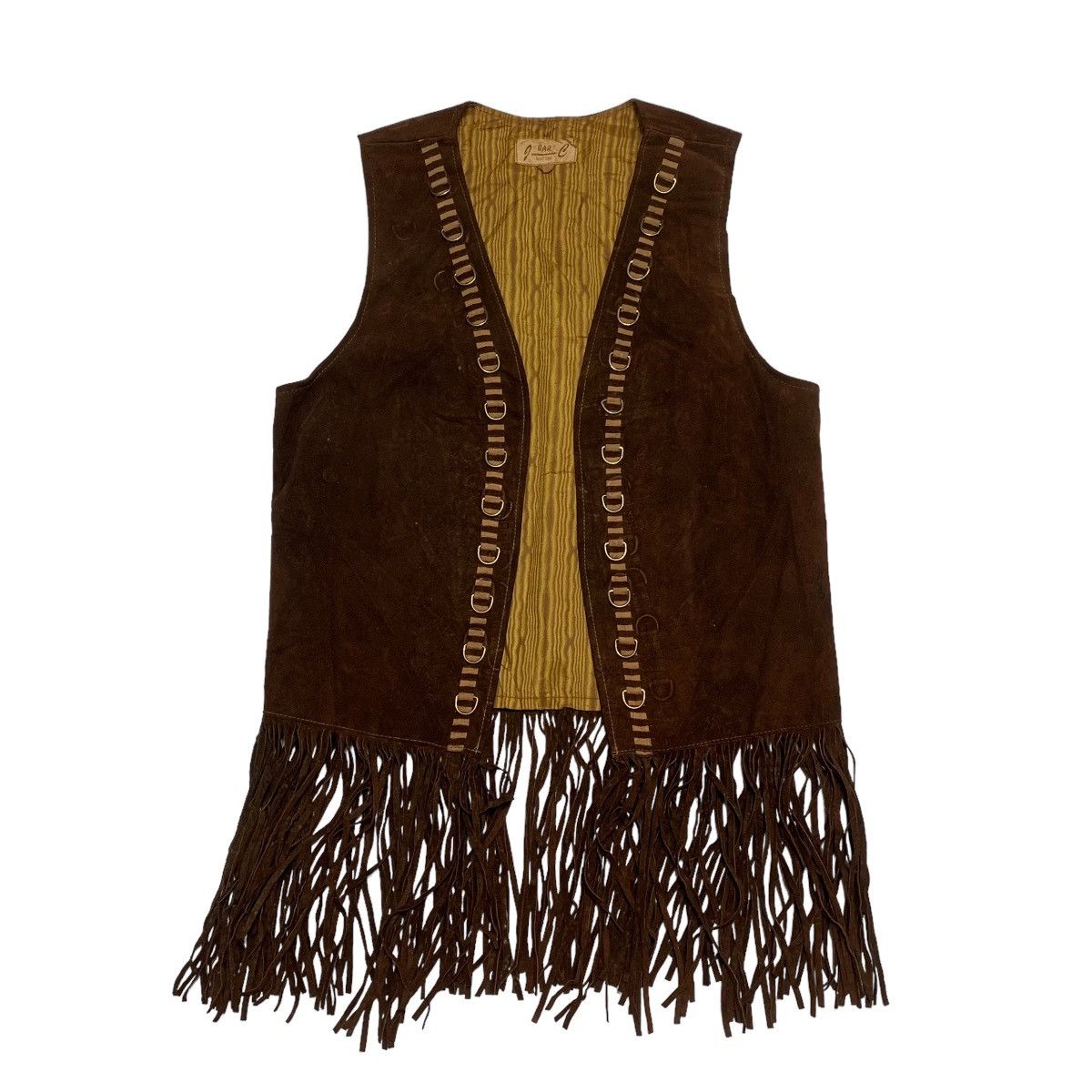 Image of Vintage J Bar C Western Vest in Brown, Men's (Size Small)