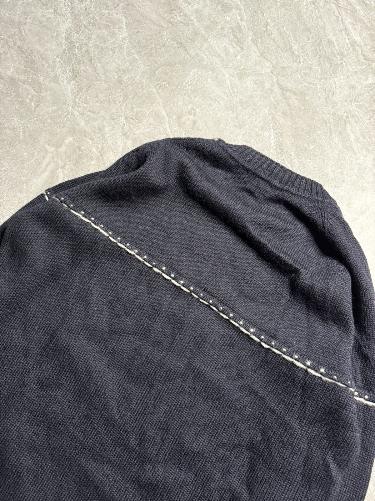 Issey Miyake Issey Miyake F/W 16 Contrast Stitch Detail Wool Knit Sweater Size US L / EU 52-54 / 3 - 7 Thumbnail