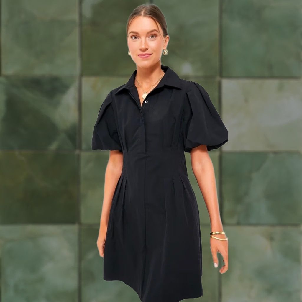 Vintage Tuckernuck Delaney Black Shirt Dress Womens XS Mini Puff Sleeve NWT Size XS / US 0-2 / IT 36-38 - 1 Thumbnail