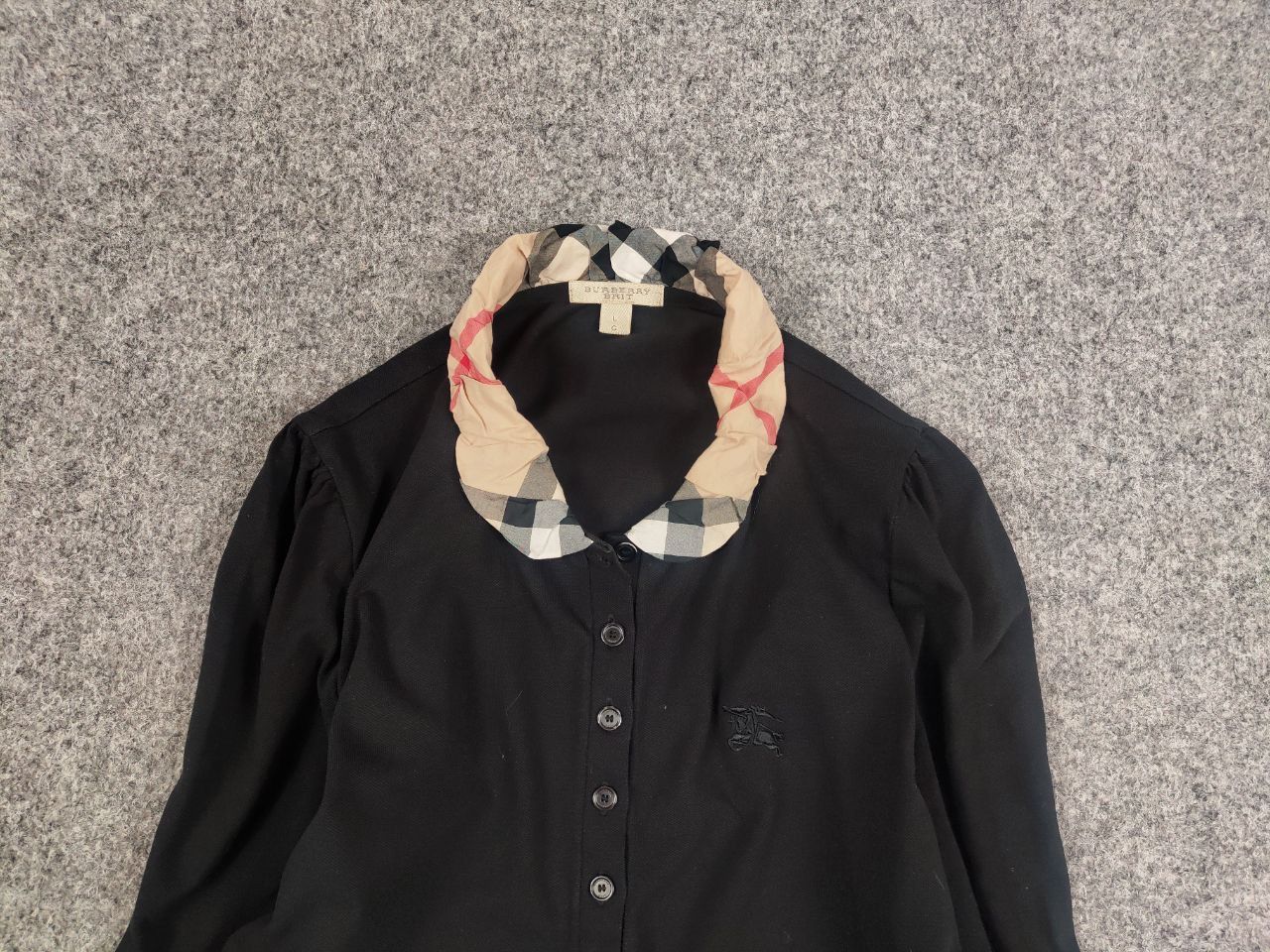Burberry Burberry London Classic Black Cotton Long Sleeve Nova Check Size L / US 10 / IT 46 - 8 Thumbnail