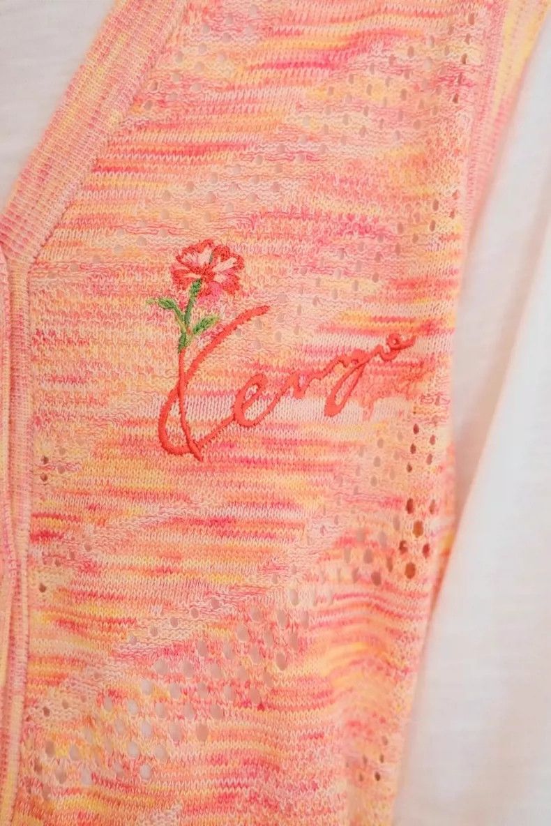 Kenzo KENZO Orange pink lace knit rose vest Size M / US 6-8 / IT 42-44 - 7 Thumbnail