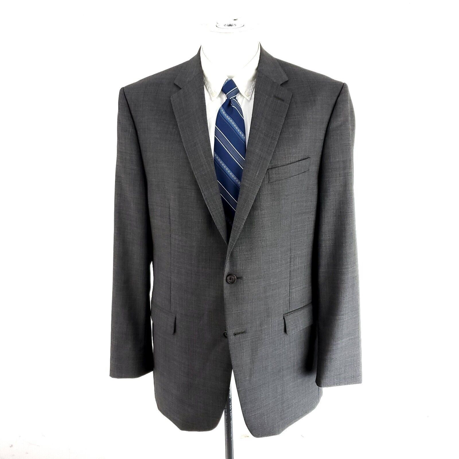 Lauren Ralph Lauren Lauren Ralph Lauren Wool 2 Button Blazer 42L Gray Sharkskin Size 42L - 3 Thumbnail