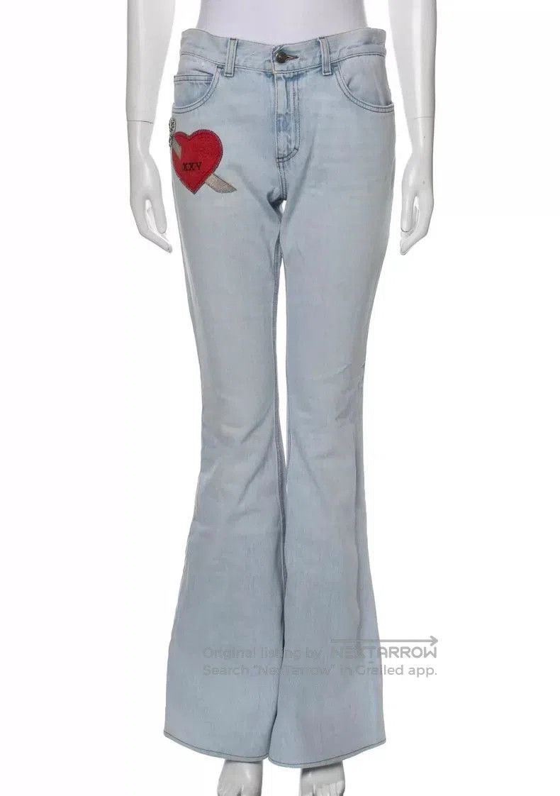 Gucci Gucci Heart Embroidered Flared Jeans. Size US 33 - 3 Thumbnail