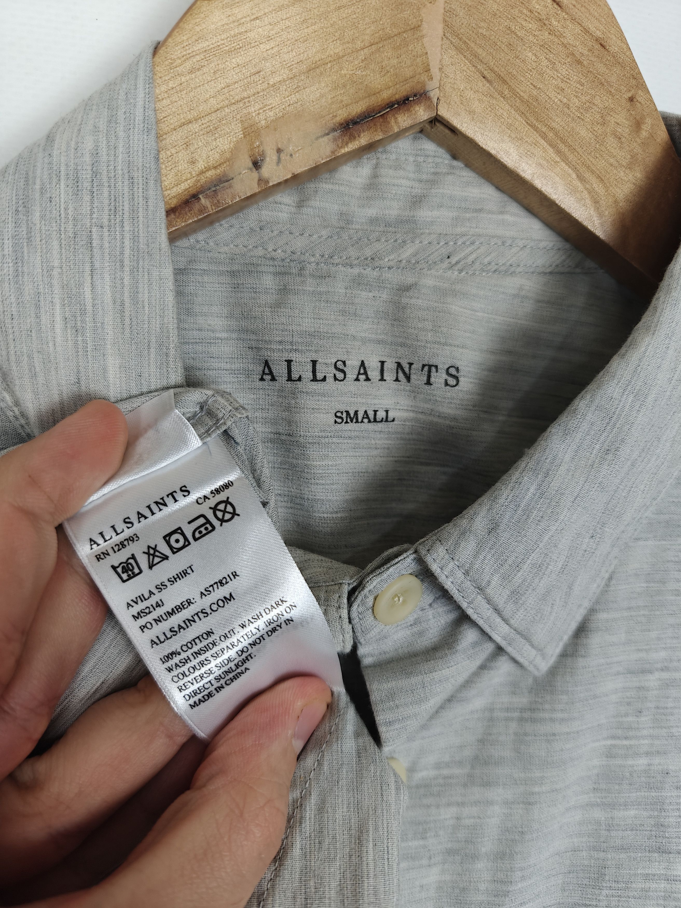 Allsaints Allsaints Avila SS Shirt Small Logo Gray size S Size US S / EU 44-46 / 1 - 8 Thumbnail