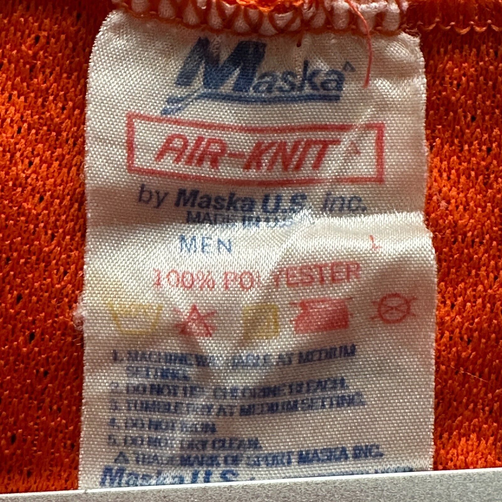 Ccm Vintage CCM Maska Air Knit Jersey Mens Orange Hockey Blank Size US L / EU 52-54 / 3 - 5 Thumbnail