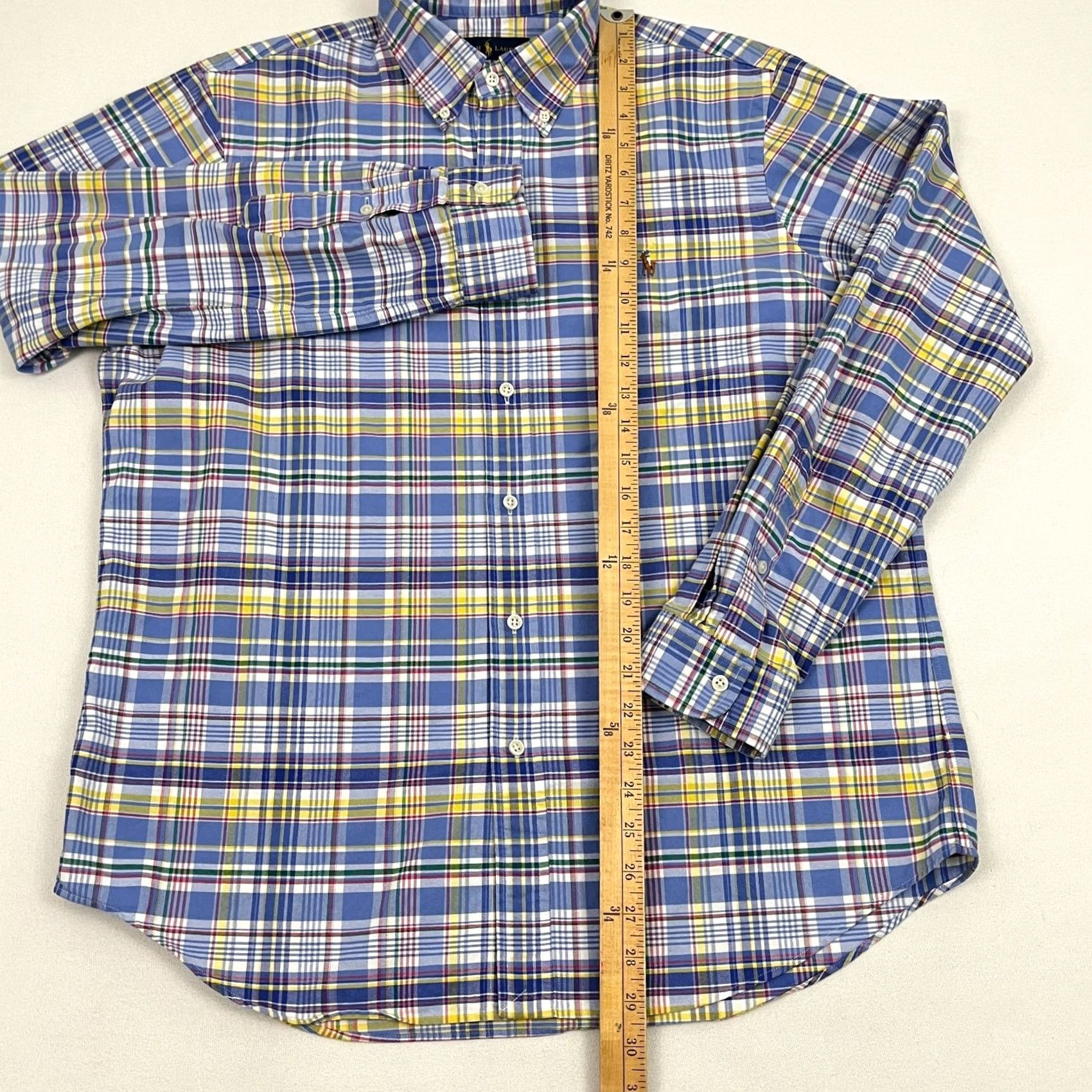 Polo Ralph Lauren Ralph Lauren Shirt Mens Large Blue Madras Plaid Flesh Pony Button Down Preppy Shirt Size US L / EU 52-54 / 3 - 5 Thumbnail