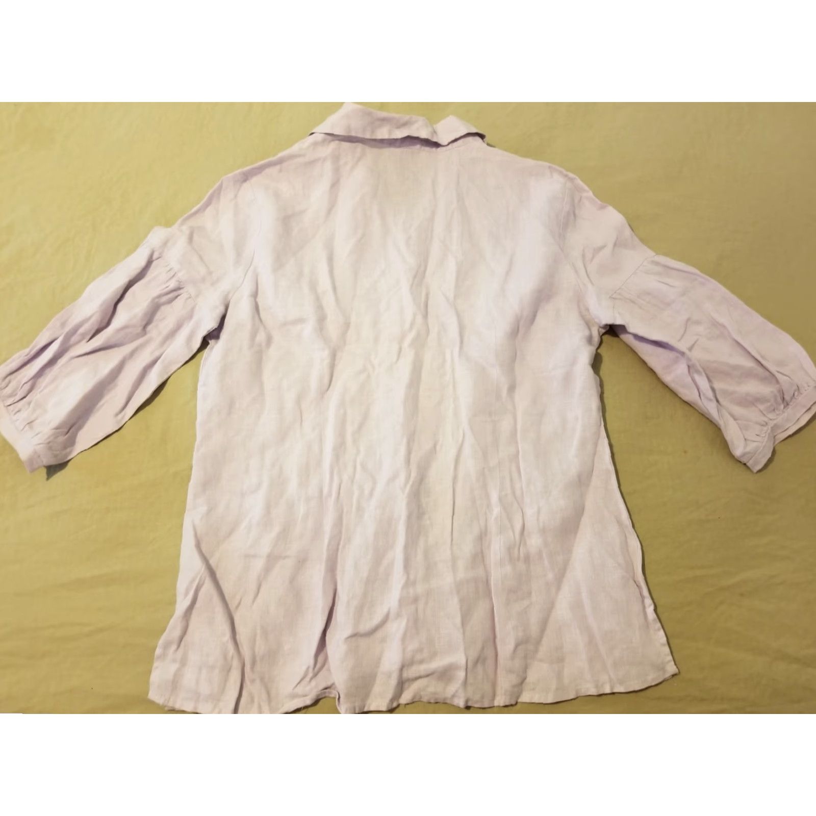 Vintage Womens Tweeds Linen Dress Shirt L Purple Button Blouse Size L Casual Spring Summer Womens Blouse Size L / US 10 / IT 46 - 5 Thumbnail