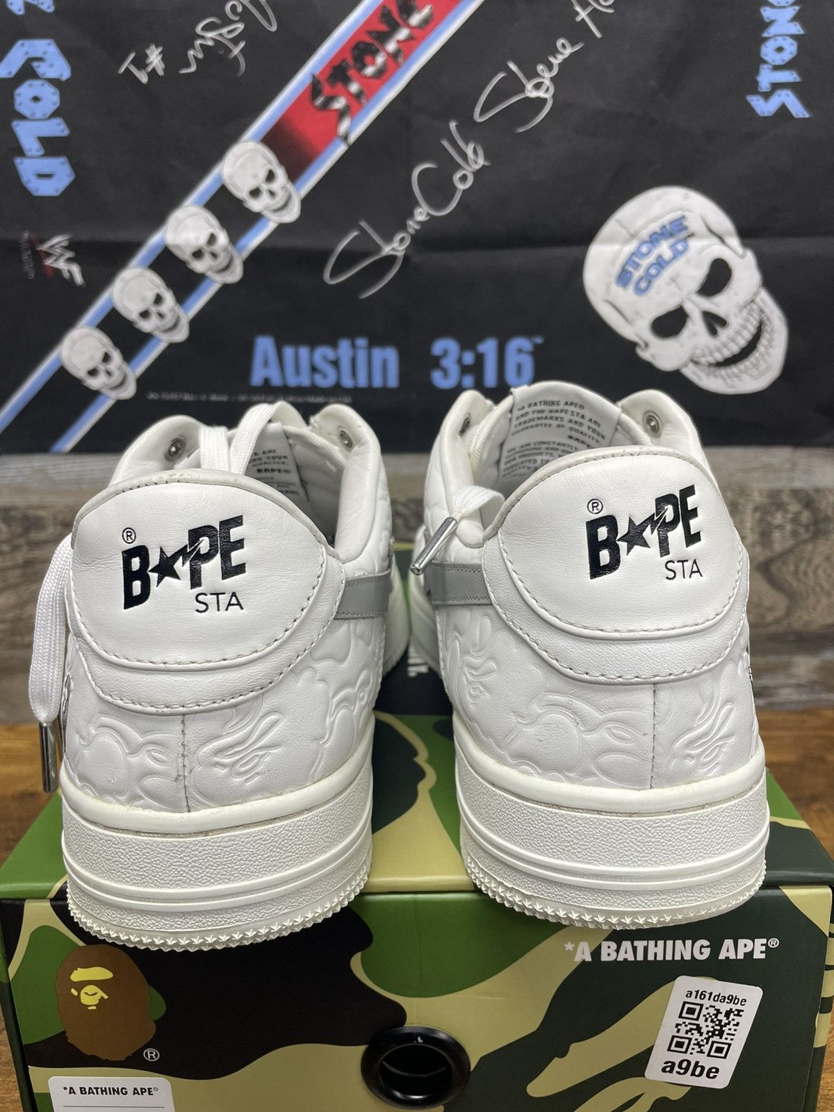 Bape 10-Bapesta White/Grey Camo Leather Size US 10 / EU 43 - 3 Thumbnail