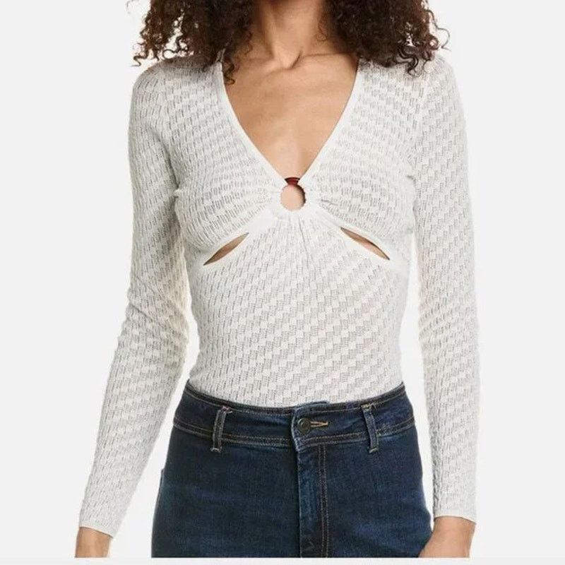 Sandro Sandro Tahys Pointelle Ring Top Size L / US 10 / IT 46 - 1 Thumbnail