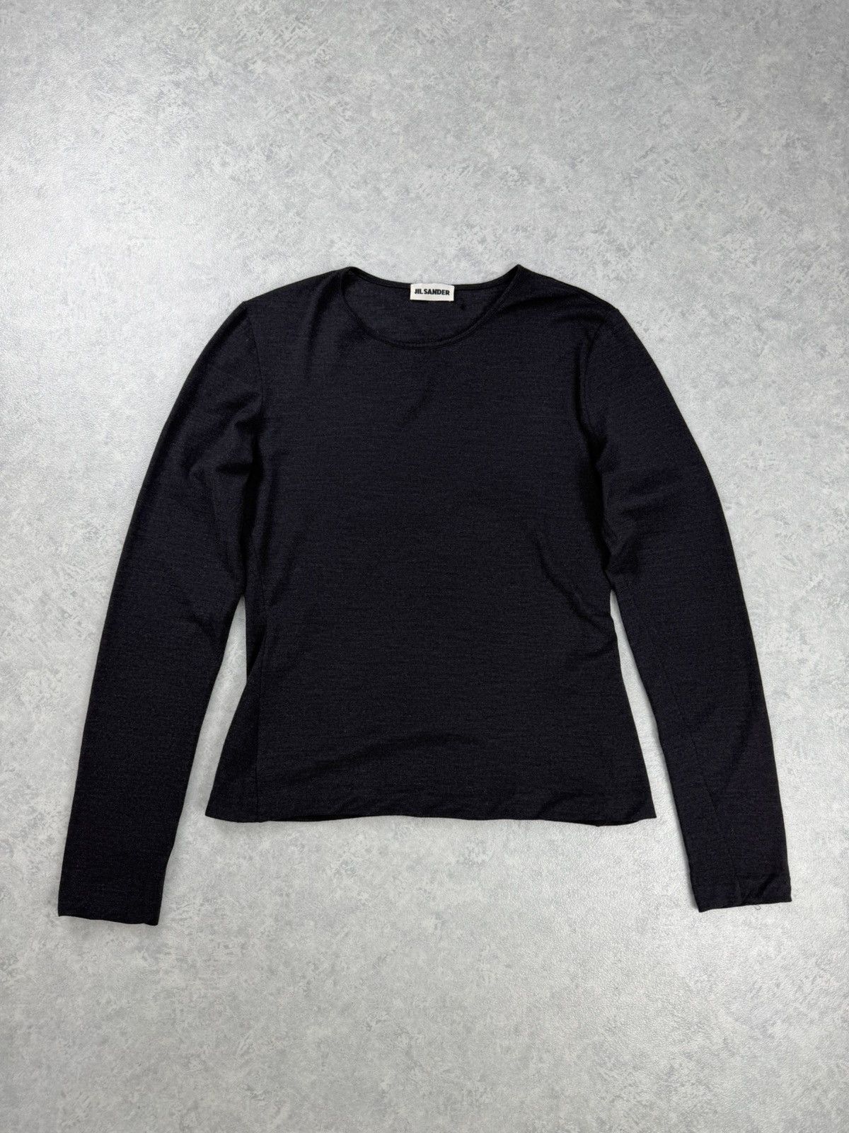 Jil Sander Jil Sander Dark Grey Wool Silk Blend Long Sleeve Top Size M Size M / US 6-8 / IT 42-44 - 1 Thumbnail